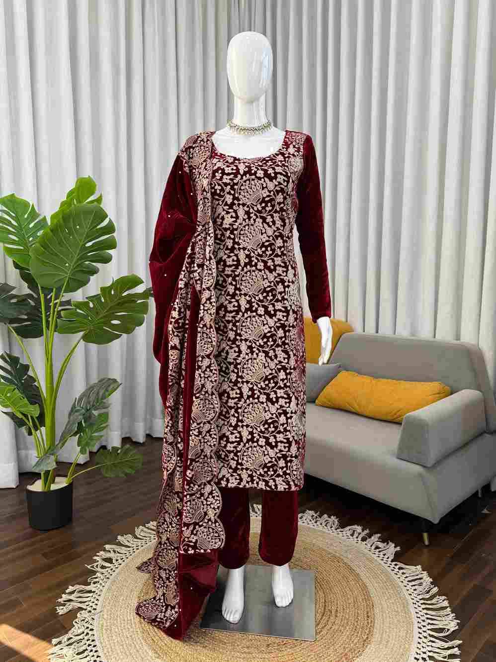 R-5940 By Fashid Wholesale Beautiful Festive Suits Colorful Stylish Fancy Casual Wear & Ethnic Wear Viscose Velvet Dresses At Wholesale Price
