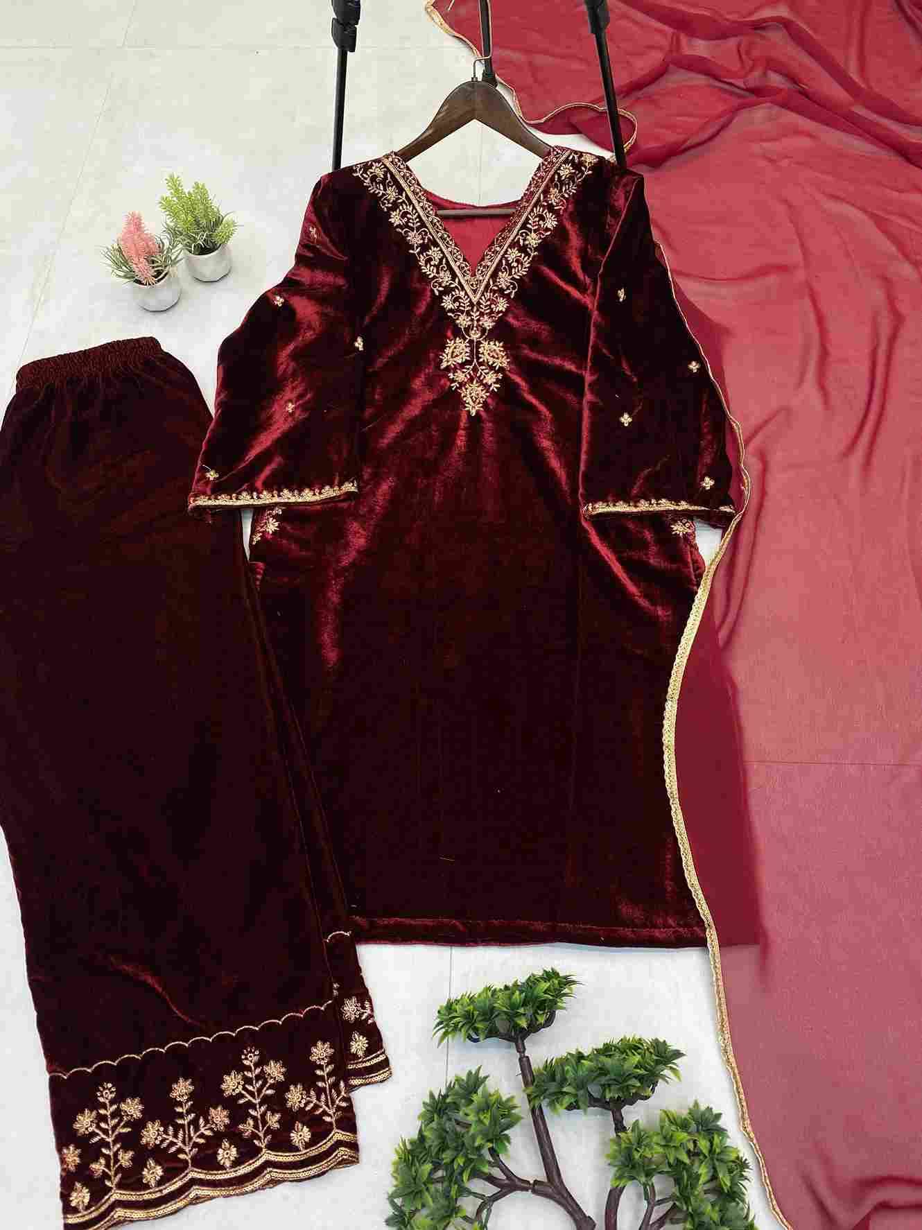 Le-2025 By Fashid Wholesale 01 To 02 Series Beautiful Festive Suits Colorful Stylish Fancy Casual Wear & Ethnic Wear Velvet Dresses At Wholesale Price