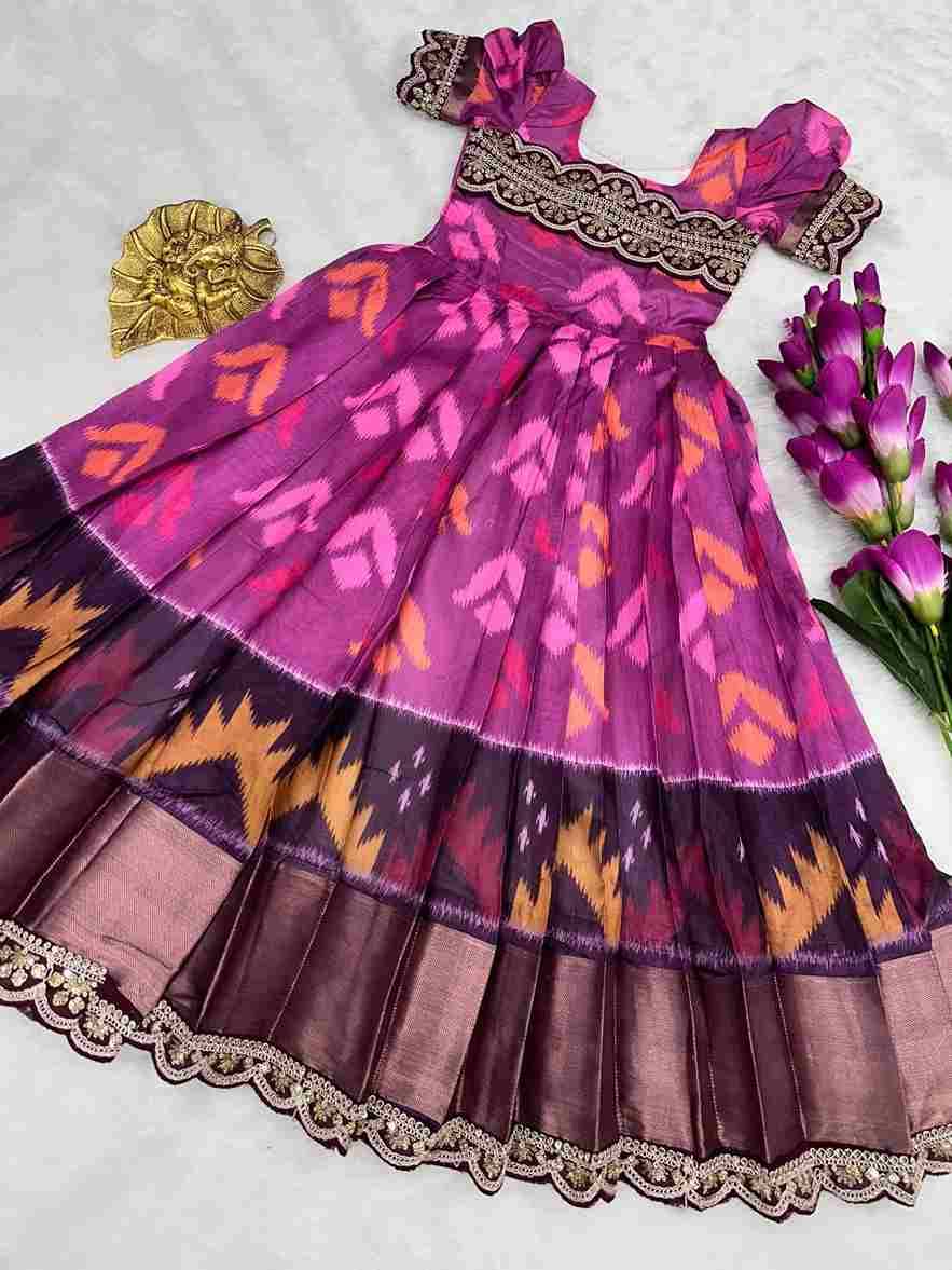 Pv-kids-Gown VOl-12 By Fashid Wholesale 01 To 06 Series Designer Beautiful Collection Occasional Wear & Party Wear Pure Silk Gowns At Wholesale Price