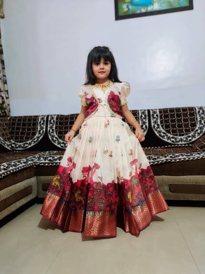 Pv-Kids-Gown Vol-14 By Fashid Wholesale 01 To 04 Series Designer Beautiful Collection Occasional Wear & Party Wear Pure Silk Gowns At Wholesale Price
