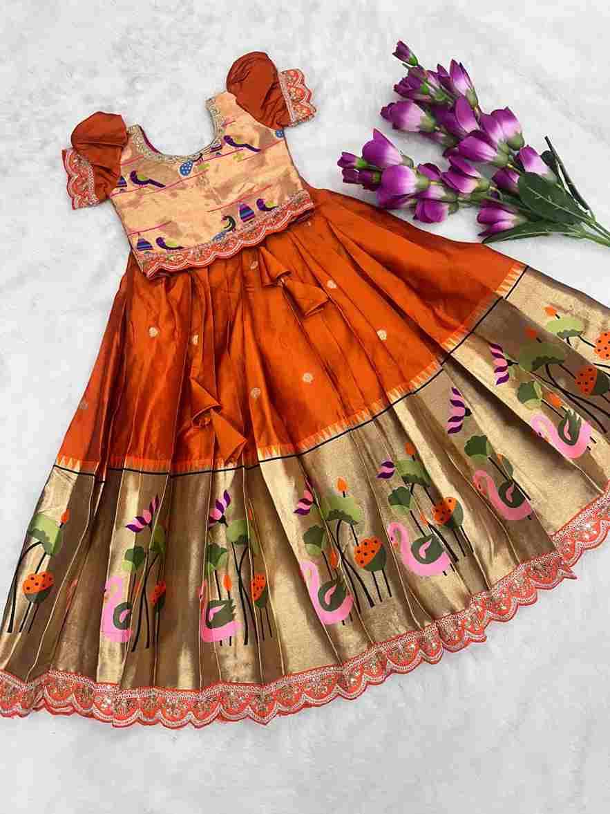 Pv-Kids Lehenga Vol-22 By Fashid Wholesale 01 To 04 Series Designer Beautiful Collection Occasional Wear & Party Wear Heavy Paithani Silk Lehenga At Wholesale Price