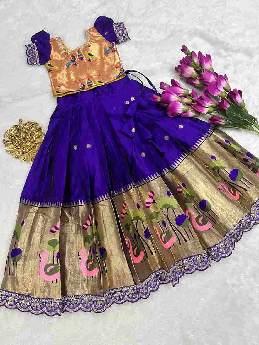 Pv-Kids Lehenga Vol-22 By Fashid Wholesale 01 To 04 Series Designer Beautiful Collection Occasional Wear & Party Wear Heavy Paithani Silk Lehenga At Wholesale Price