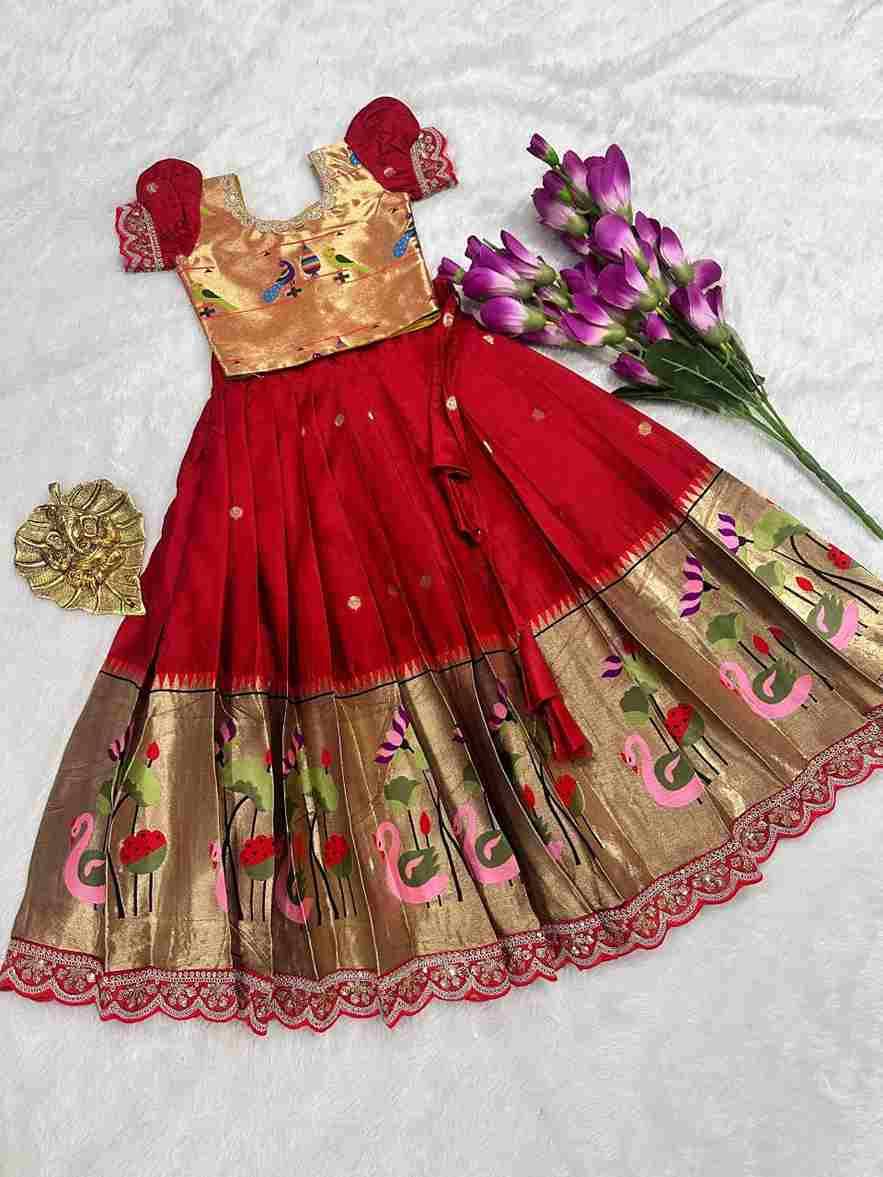 Pv-Kids Lehenga Vol-22 By Fashid Wholesale 01 To 04 Series Designer Beautiful Collection Occasional Wear & Party Wear Heavy Paithani Silk Lehenga At Wholesale Price