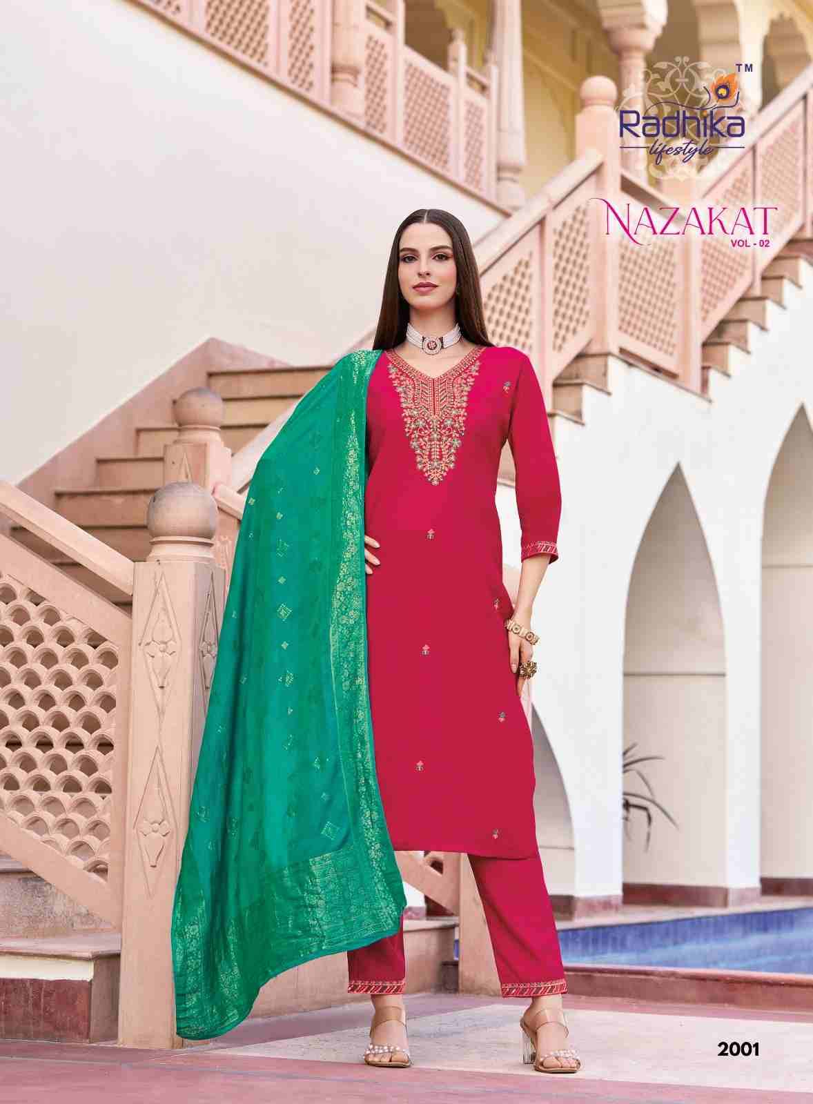 Nazakat Vol-2 By Radhika Lifestyle 2001 To 2006 Series Beautiful Stylish Festive Suits Fancy Colorful Casual Wear & Ethnic Wear & Ready To Wear Vertican Silk Dresses At Wholesale Price