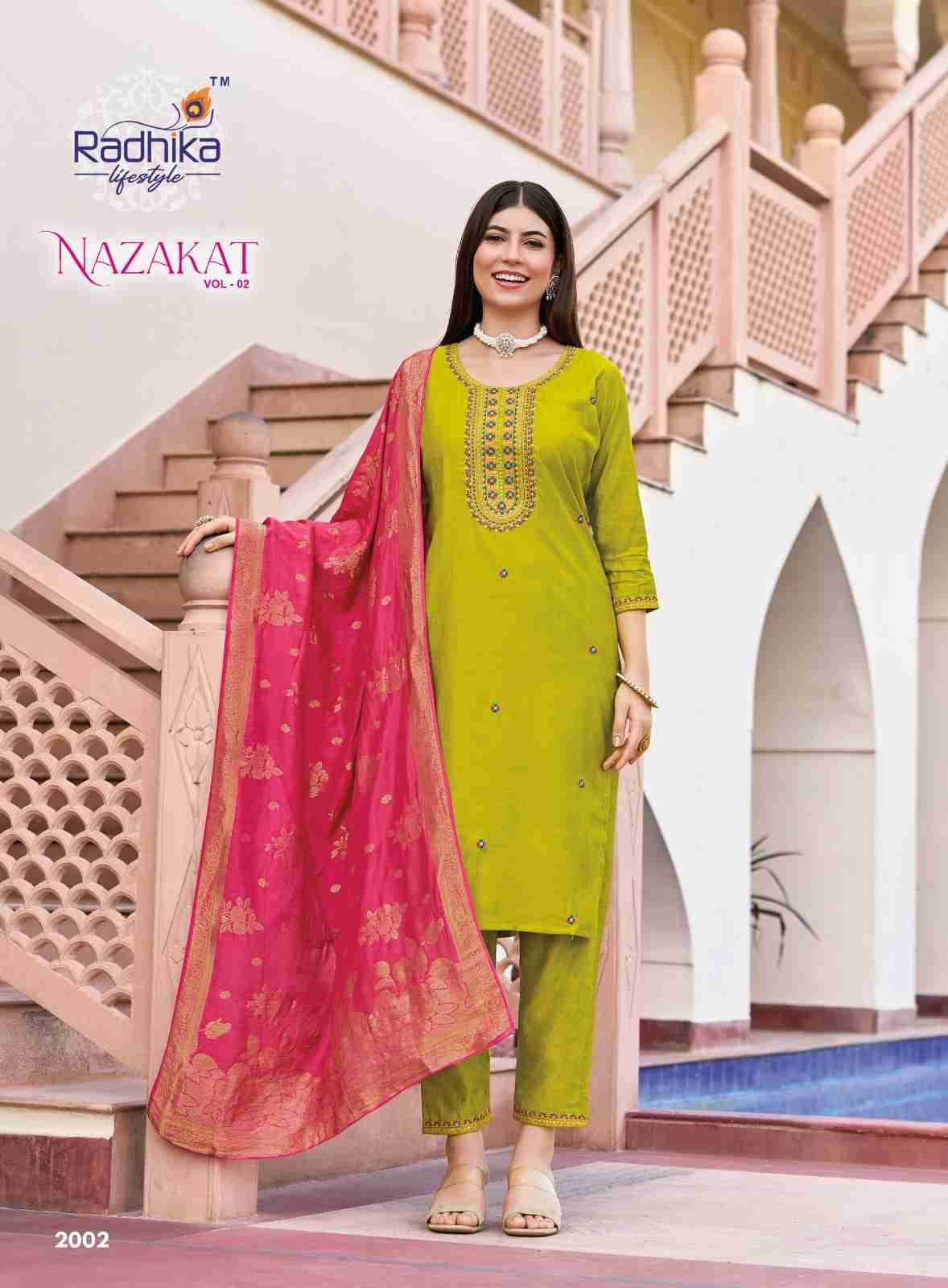 Nazakat Vol-2 By Radhika Lifestyle 2001 To 2006 Series Beautiful Stylish Festive Suits Fancy Colorful Casual Wear & Ethnic Wear & Ready To Wear Vertican Silk Dresses At Wholesale Price
