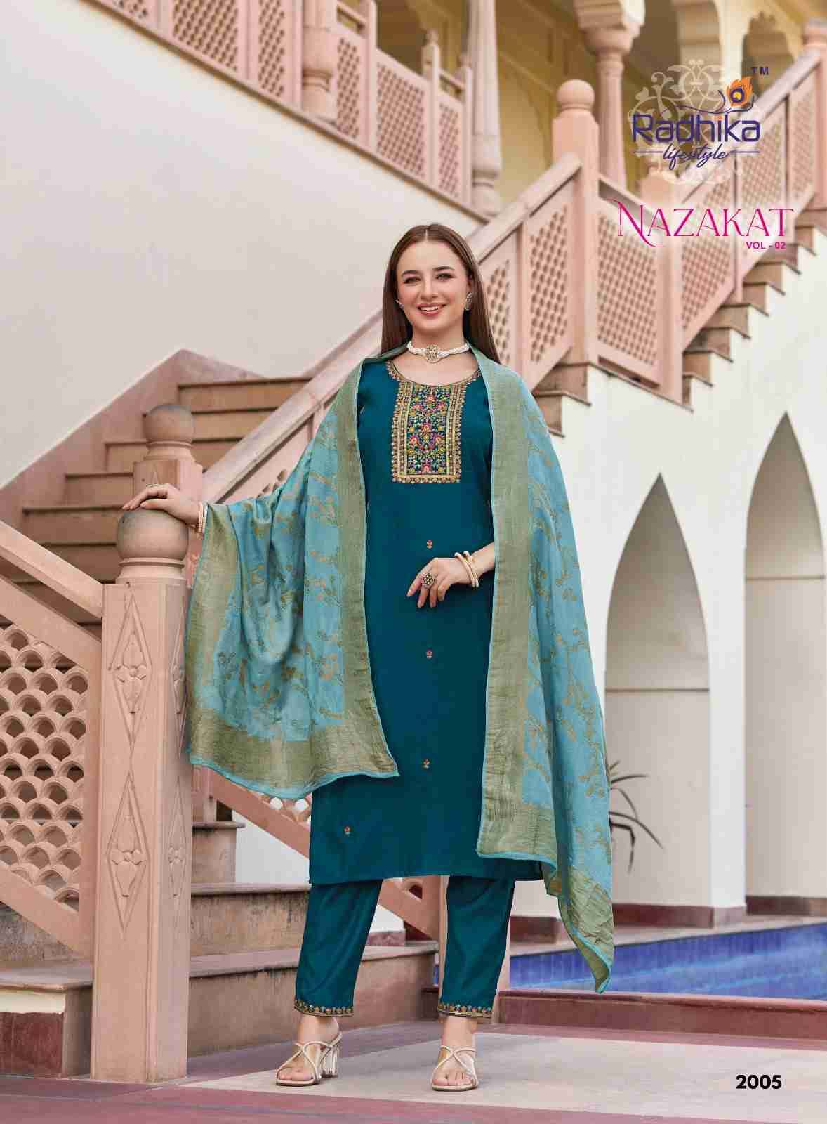 Nazakat Vol-2 By Radhika Lifestyle 2001 To 2006 Series Beautiful Stylish Festive Suits Fancy Colorful Casual Wear & Ethnic Wear & Ready To Wear Vertican Silk Dresses At Wholesale Price