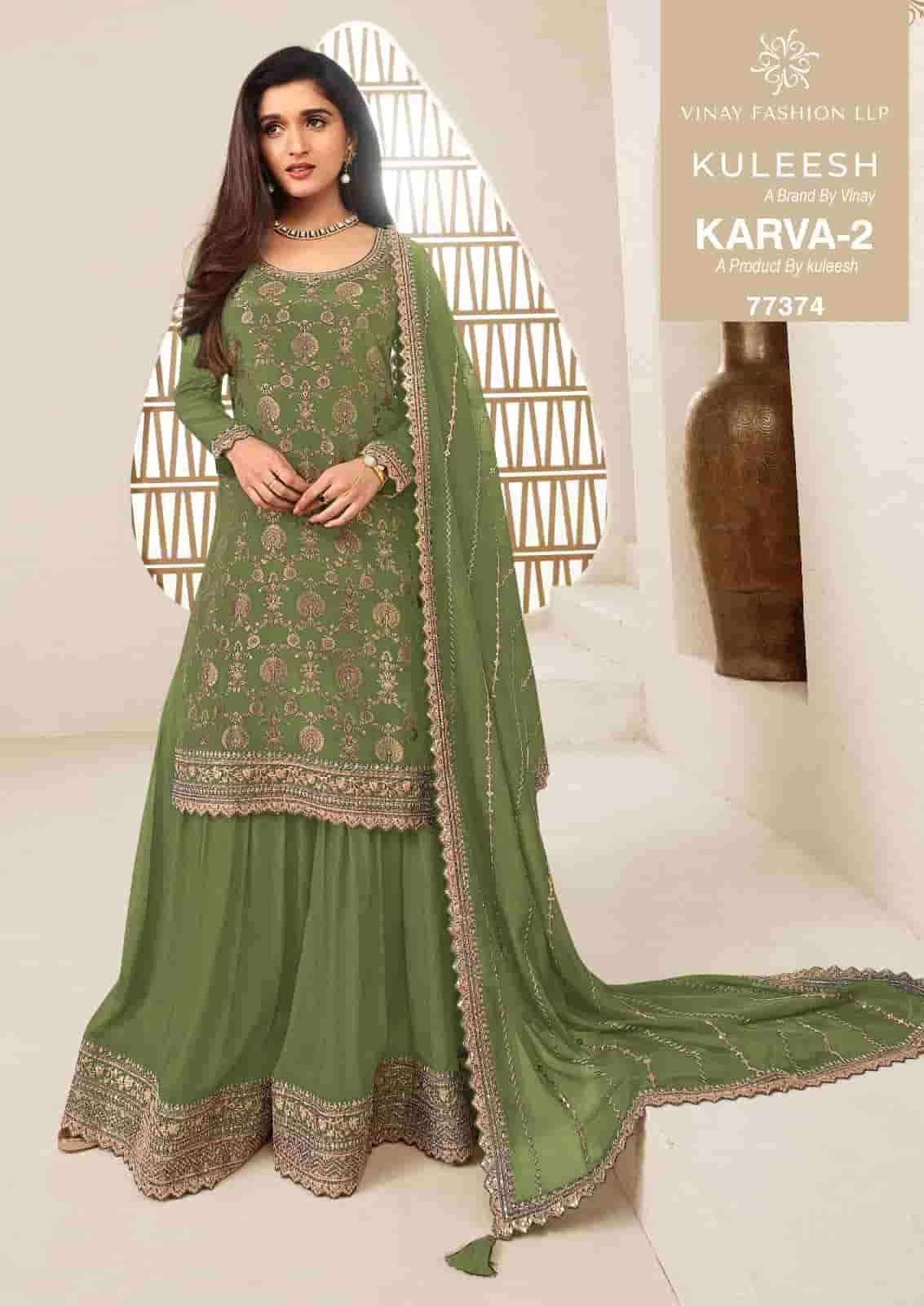 Karva Vol-2 By Kuleesh 77371 To 77376 Series Designer Festive Suits Collection Beautiful Stylish Fancy Colorful Party Wear & Occasional Wear Chinnon Jacquard Dresses At Wholesale Price
