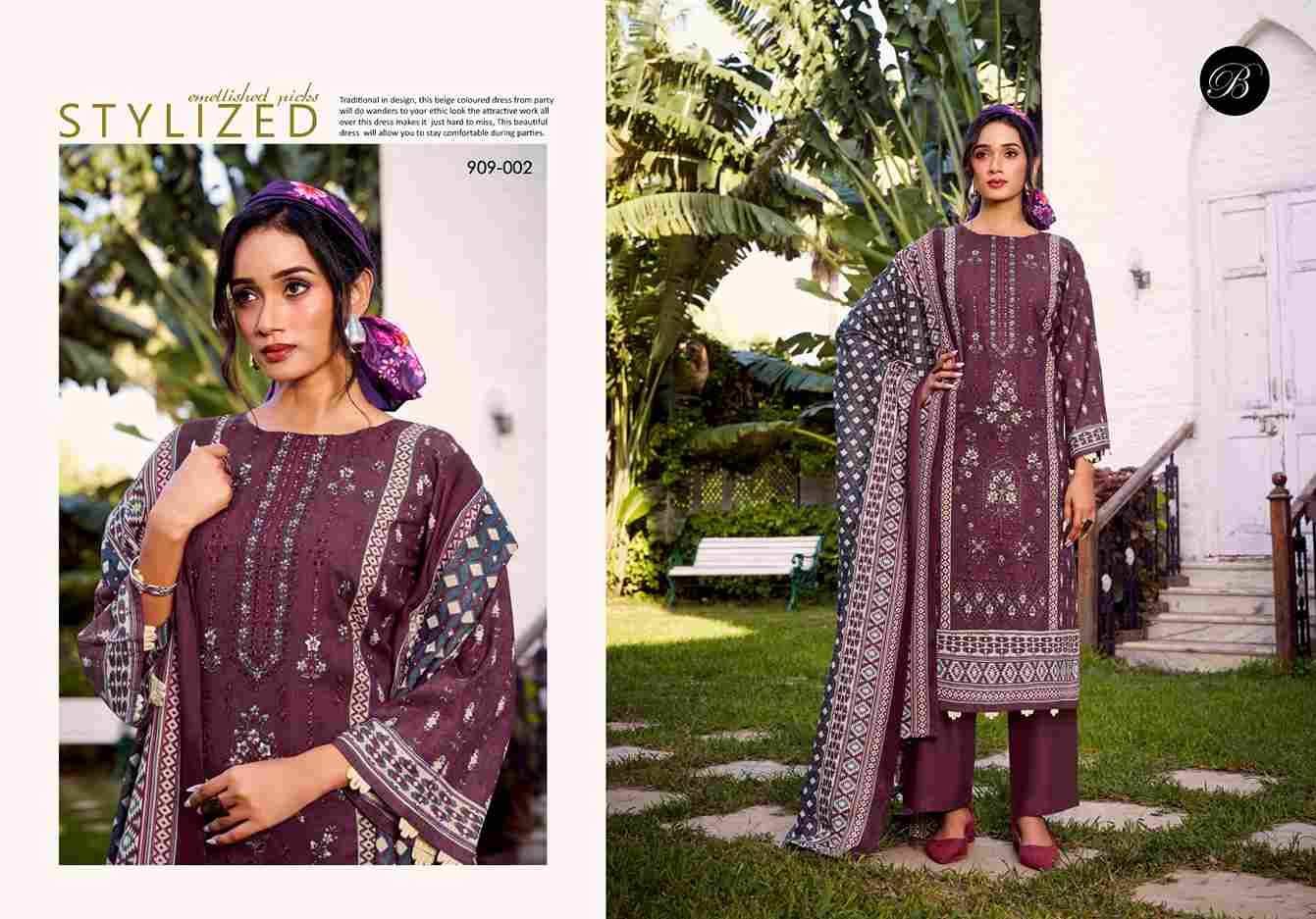 Bin Saeed Vol-9 By Belliza 909-001 To 909-006 Series Beautiful Stylish Festive Suits Fancy Colorful Casual Wear & Ethnic Wear & Ready To Wear Pure Cotton Digital Print Dresses At Wholesale Price