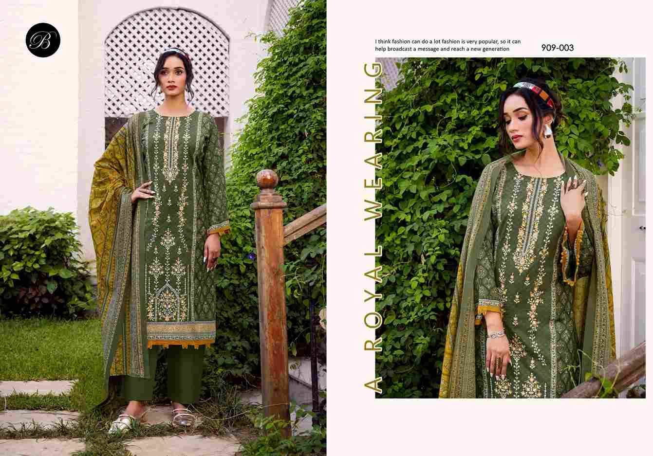 Bin Saeed Vol-9 By Belliza 909-001 To 909-006 Series Beautiful Stylish Festive Suits Fancy Colorful Casual Wear & Ethnic Wear & Ready To Wear Pure Cotton Digital Print Dresses At Wholesale Price