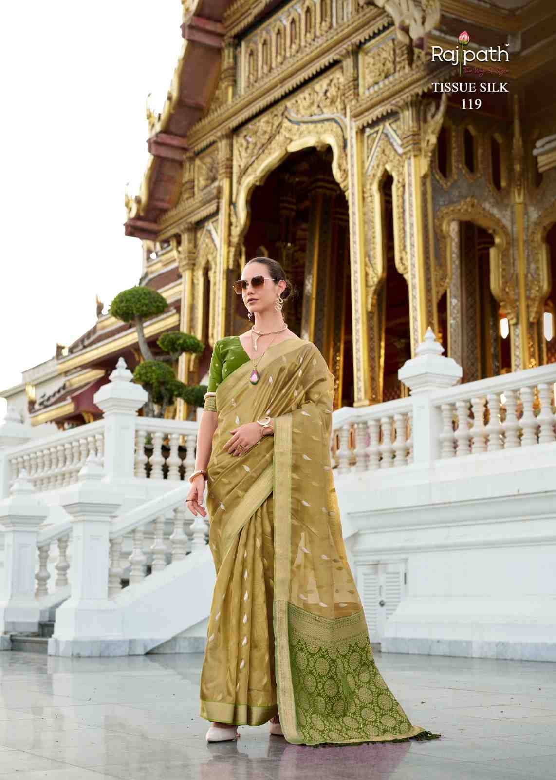 Good Times By Rajpath 119 To 124 Series Indian Traditional Wear Collection Beautiful Stylish Fancy Colorful Party Wear & Occasional Wear Tissue Silk Sarees At Wholesale Price
