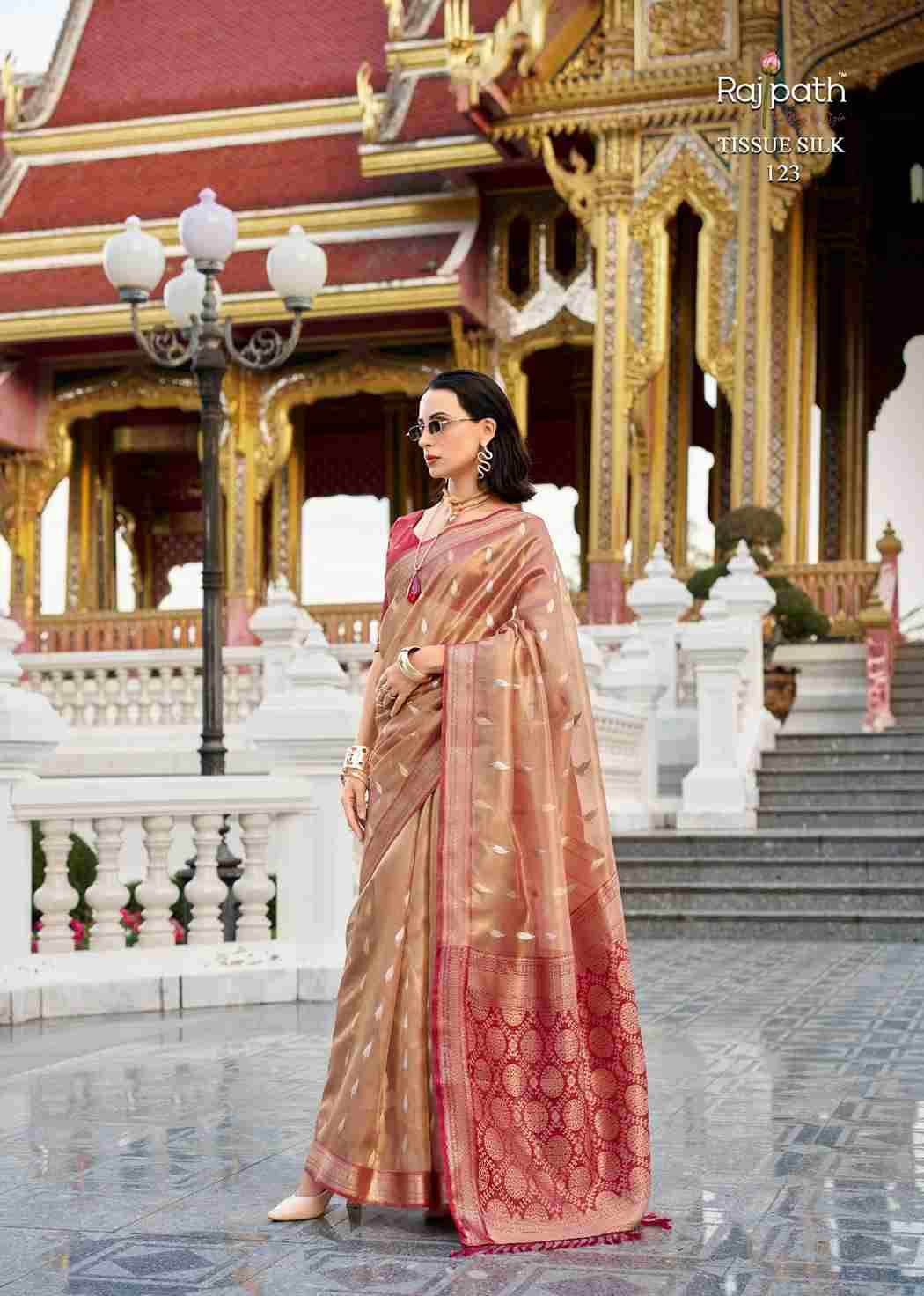 Good Times By Rajpath 119 To 124 Series Indian Traditional Wear Collection Beautiful Stylish Fancy Colorful Party Wear & Occasional Wear Tissue Silk Sarees At Wholesale Price