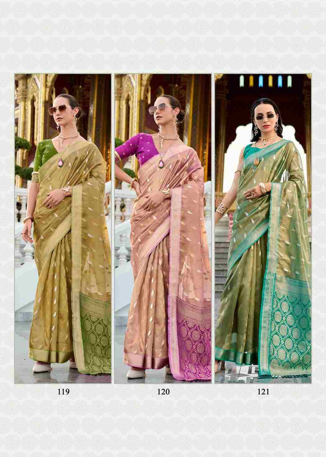 Good Times By Rajpath 119 To 124 Series Indian Traditional Wear Collection Beautiful Stylish Fancy Colorful Party Wear & Occasional Wear Tissue Silk Sarees At Wholesale Price