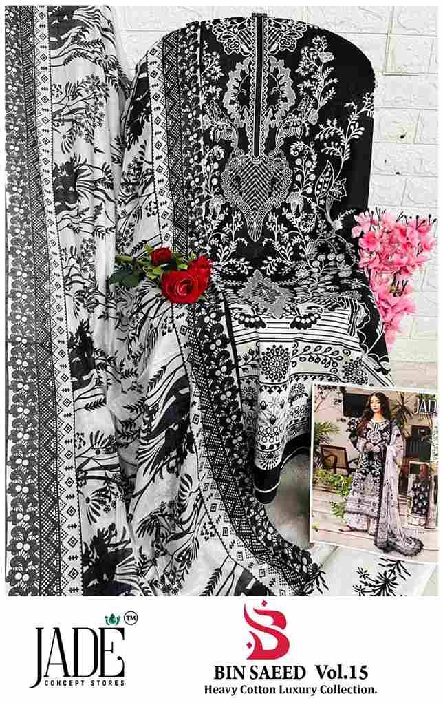 Bin Saeed Vol-15 By Jade 1501 To 1506 Series Beautiful Festive Suits Stylish Fancy Colorful Casual Wear & Ethnic Wear Pure Lawn Cotton Print Dresses At Wholesale Price