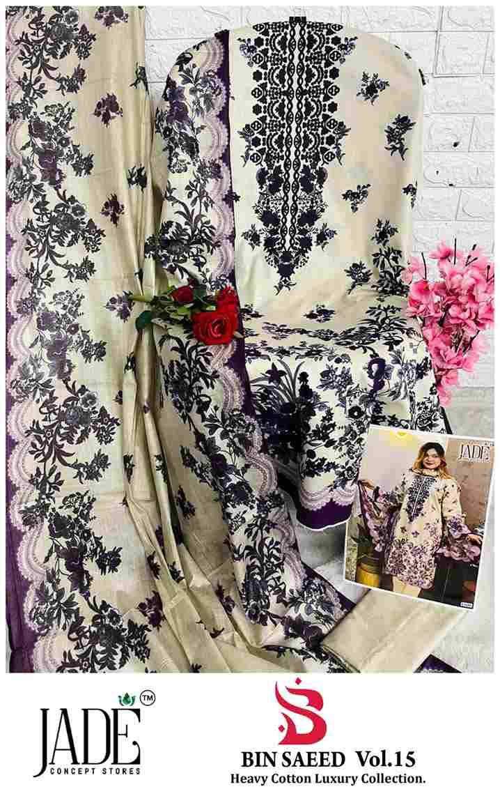 Bin Saeed Vol-15 By Jade 1501 To 1506 Series Beautiful Festive Suits Stylish Fancy Colorful Casual Wear & Ethnic Wear Pure Lawn Cotton Print Dresses At Wholesale Price