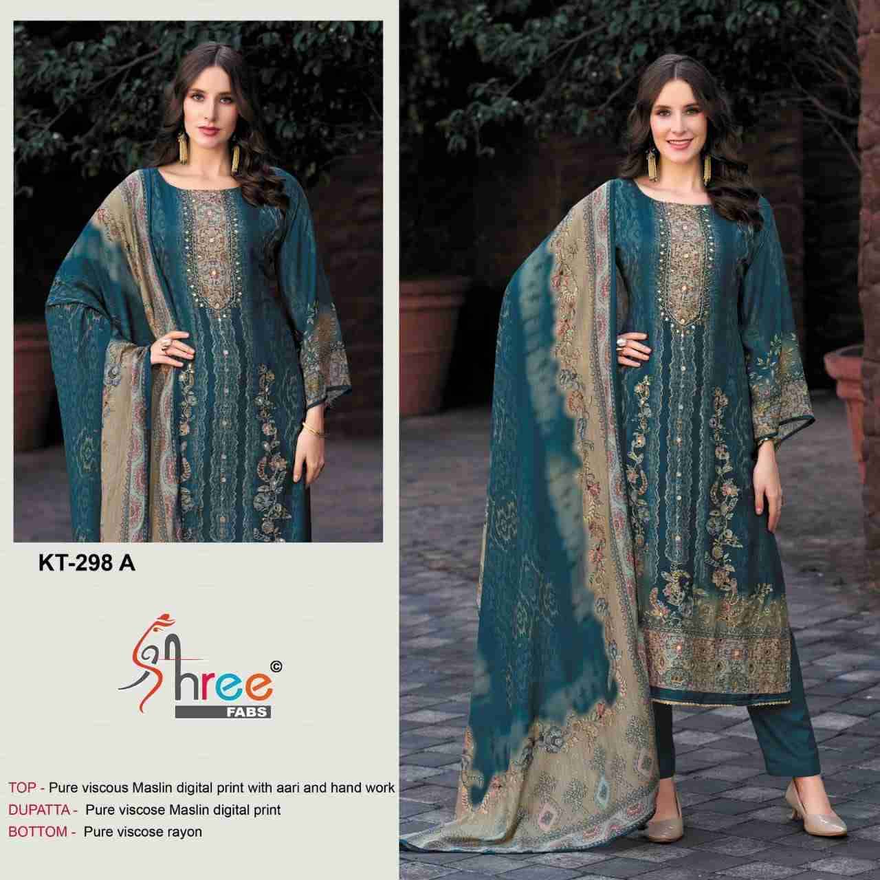 Shree Fabs Hit Design KT-298 Colours By Shree Fabs KT-298-A To KT-298-D Series Designer Pakistani Suits Beautiful Fancy Stylish Colorful Party Wear & Occasional Wear Pure Viscose Muslin Print Dresses At Wholesale Price
