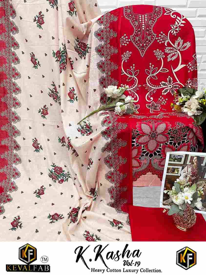 K.Kasha Vol-19 By Keval Fab 19001 To 19006 Series Beautiful Festive Suits Stylish Fancy Colorful Casual Wear & Ethnic Wear Heavy Pure Cotton Print Dresses At Wholesale Price