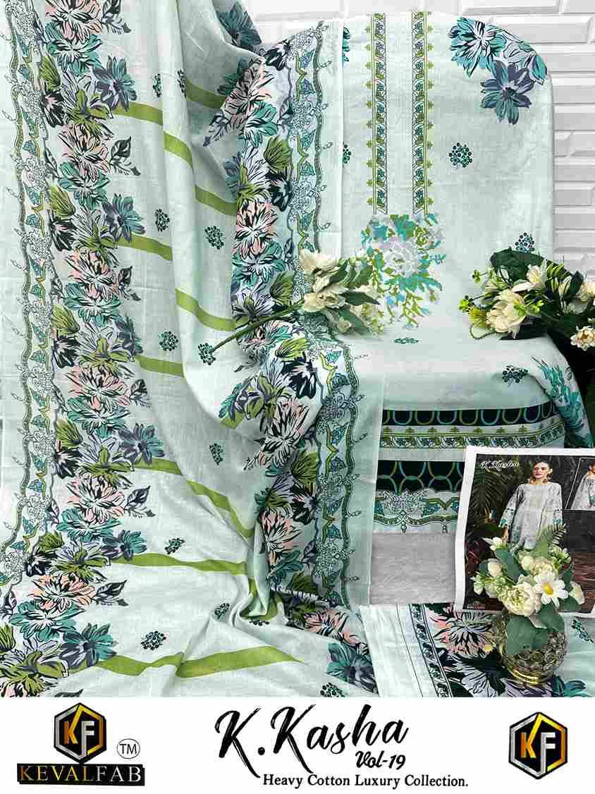 K.Kasha Vol-19 By Keval Fab 19001 To 19006 Series Beautiful Festive Suits Stylish Fancy Colorful Casual Wear & Ethnic Wear Heavy Pure Cotton Print Dresses At Wholesale Price