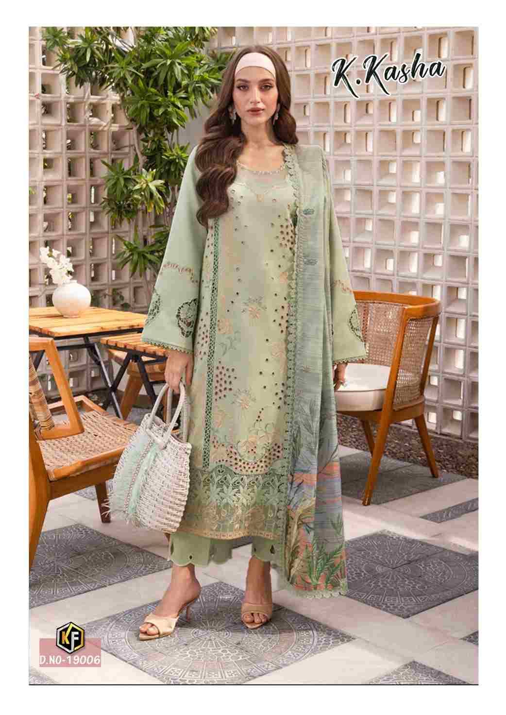 K.Kasha Vol-19 By Keval Fab 19001 To 19006 Series Beautiful Festive Suits Stylish Fancy Colorful Casual Wear & Ethnic Wear Heavy Pure Cotton Print Dresses At Wholesale Price