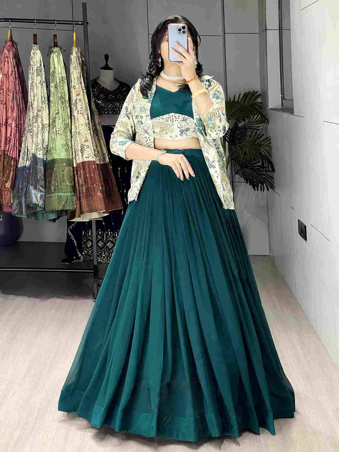 Gr-8218 By Fashid Wholesale 01 To 02 Navratri Wear Collection Beautiful Stylish Colorful Fancy Party Wear & Occasional Wear Georgette Lehengas At Wholesale Price