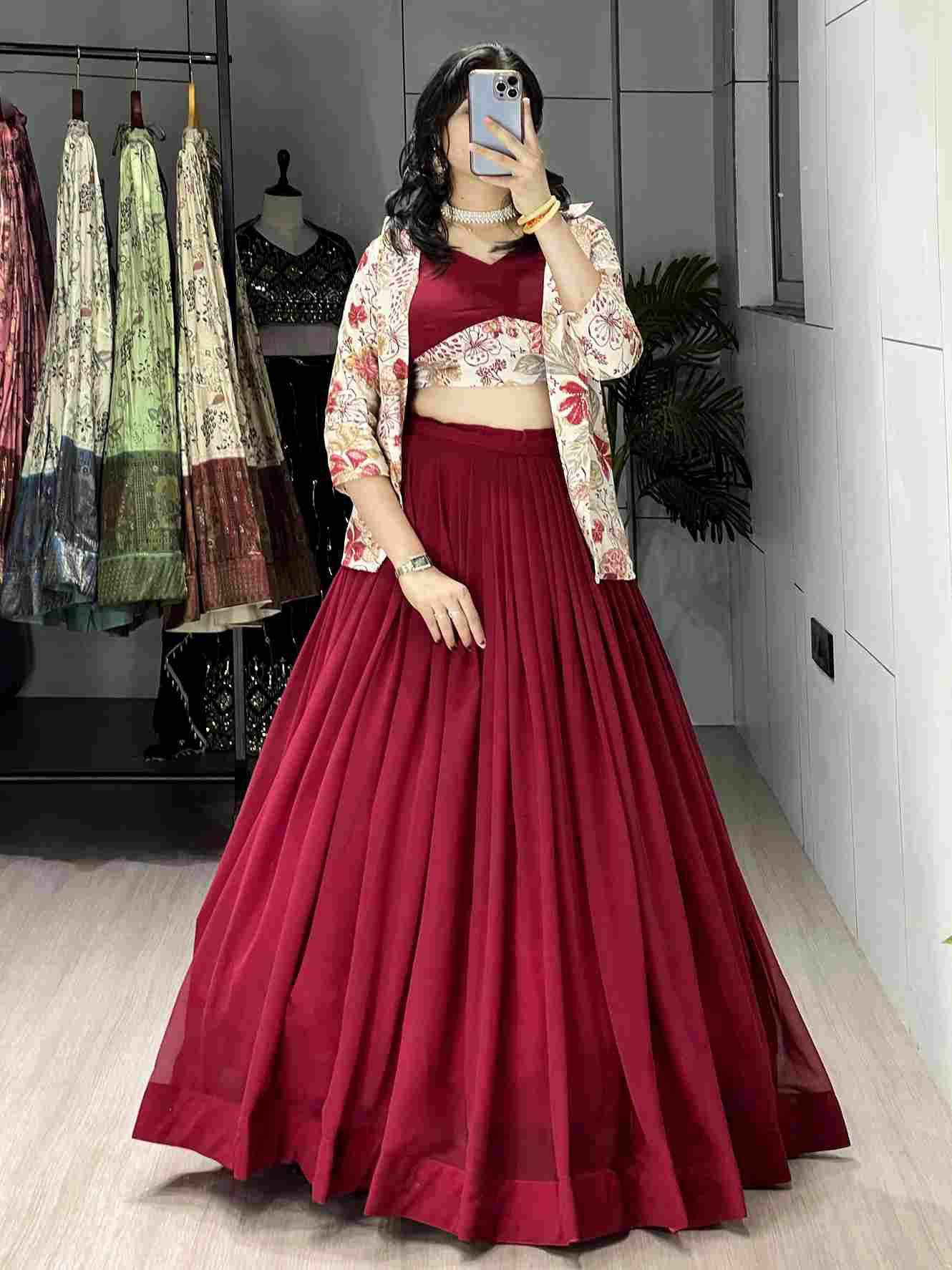 Gr-8218 By Fashid Wholesale 01 To 02 Navratri Wear Collection Beautiful Stylish Colorful Fancy Party Wear & Occasional Wear Georgette Lehengas At Wholesale Price