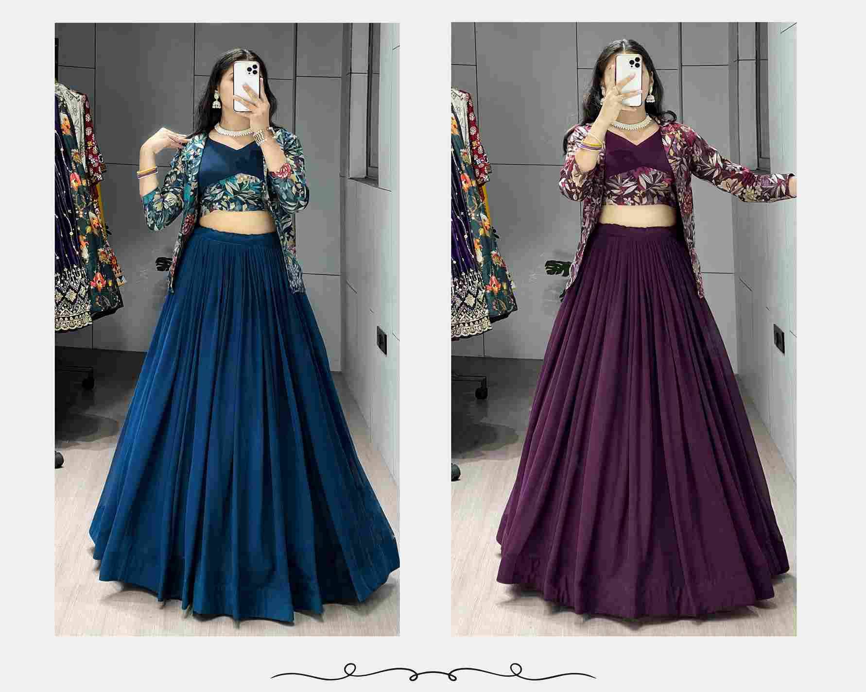 Gr-8210 By Fashid Wholesale 01 To 02 Series Navratri Wear Collection Beautiful Stylish Colorful Fancy Party Wear & Occasional Wear Heavy Georgette Lehengas At Wholesale Price