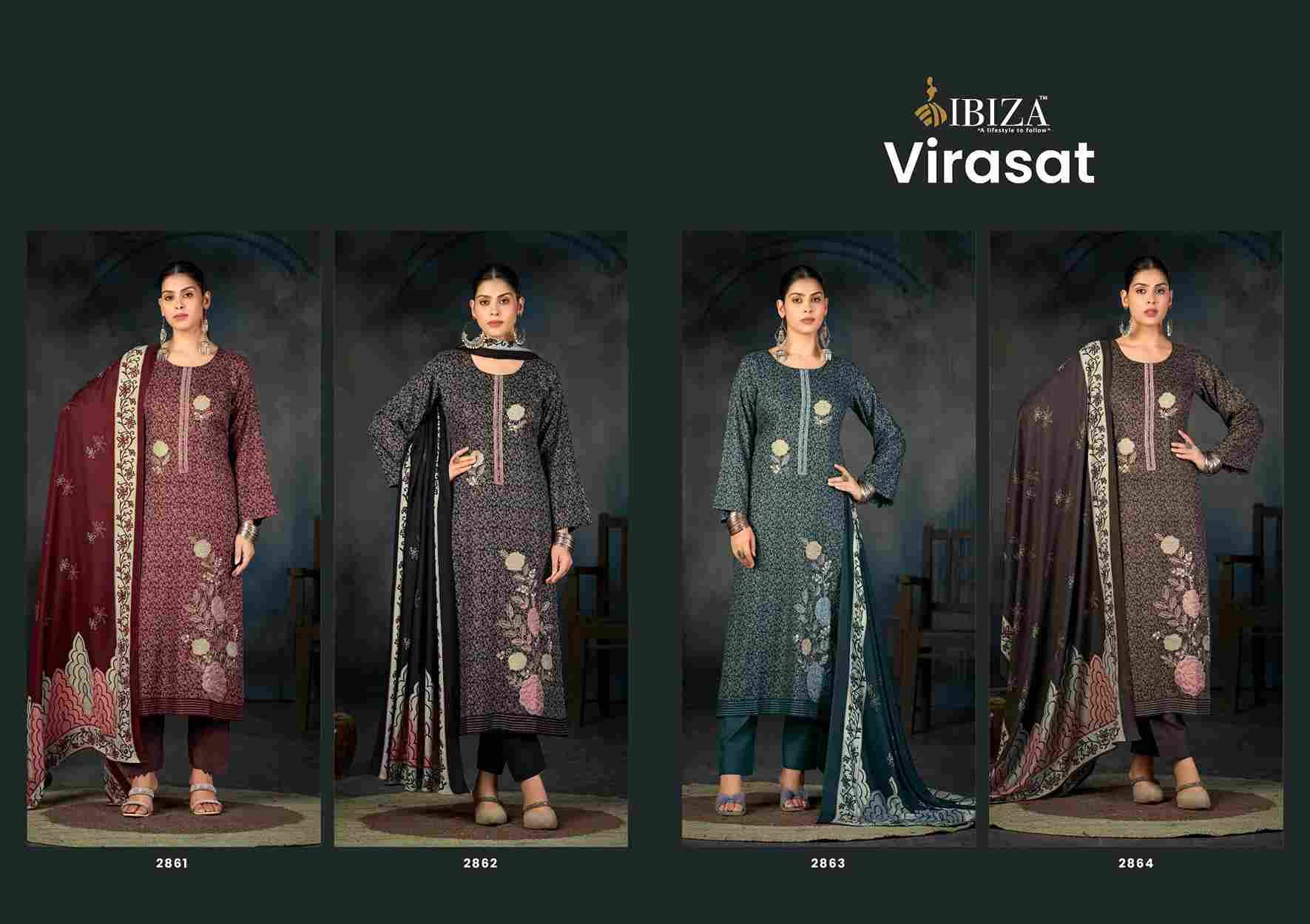 Virasat By Ibiza 2861 To 2864 Series Beautiful Festive Suits Colorful Stylish Fancy Casual Wear & Ethnic Wear Pure Viscose Pashmina Dresses At Wholesale Price