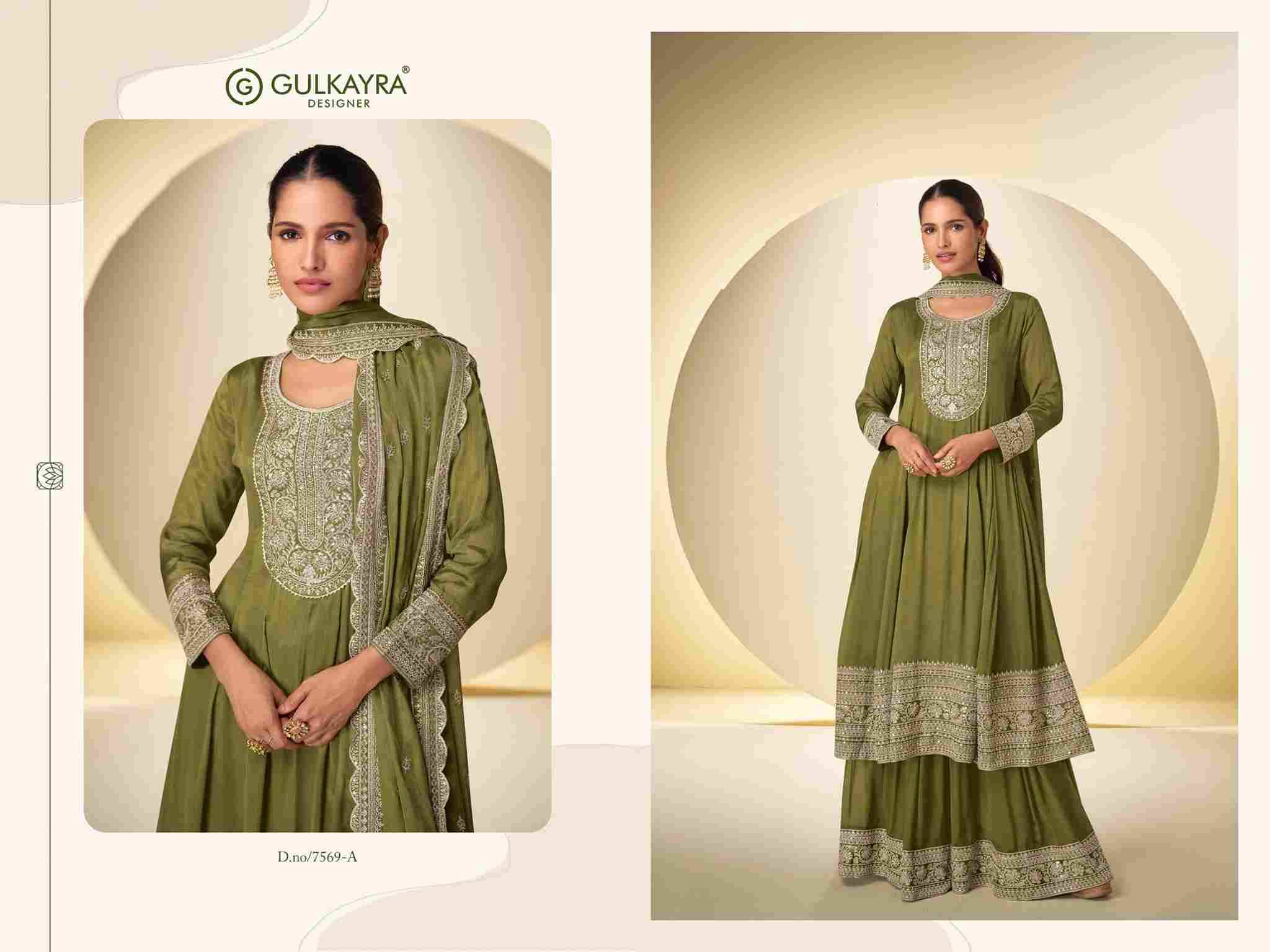 Nargis By Gulkayra Designer 7569-A To 7569-D Series Beautiful Sharara Suits Colorful Stylish Fancy Casual Wear & Ethnic Wear Chinnon Dresses At Wholesale Price
