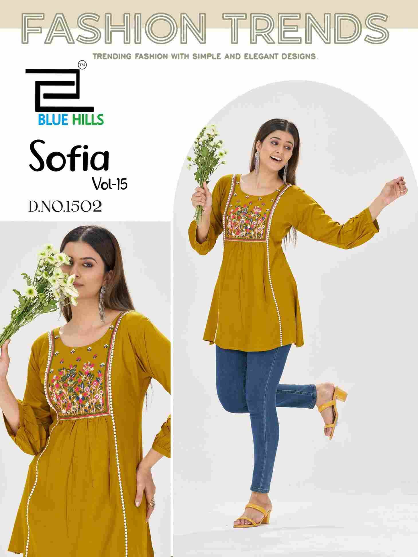 Sofia Vol-15 By Blue Hills 1501 To 1506 Series Designer Stylish Fancy Colorful Beautiful Party Wear & Ethnic Wear Collection Heavy Rayon Tops At Wholesale Price