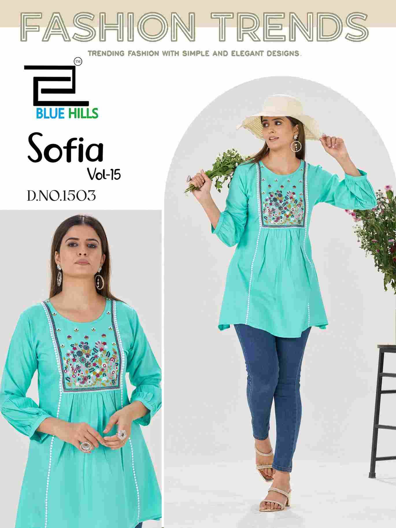 Sofia Vol-15 By Blue Hills 1501 To 1506 Series Designer Stylish Fancy Colorful Beautiful Party Wear & Ethnic Wear Collection Heavy Rayon Tops At Wholesale Price