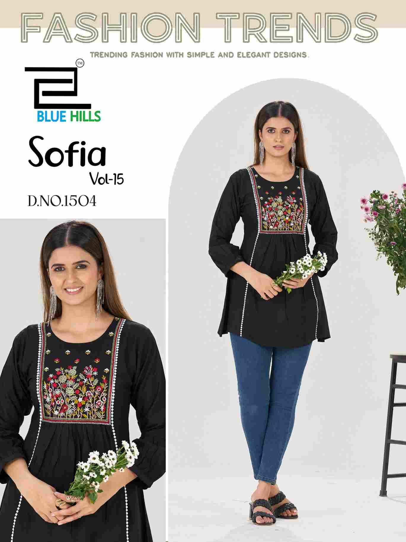 Sofia Vol-15 By Blue Hills 1501 To 1506 Series Designer Stylish Fancy Colorful Beautiful Party Wear & Ethnic Wear Collection Heavy Rayon Tops At Wholesale Price