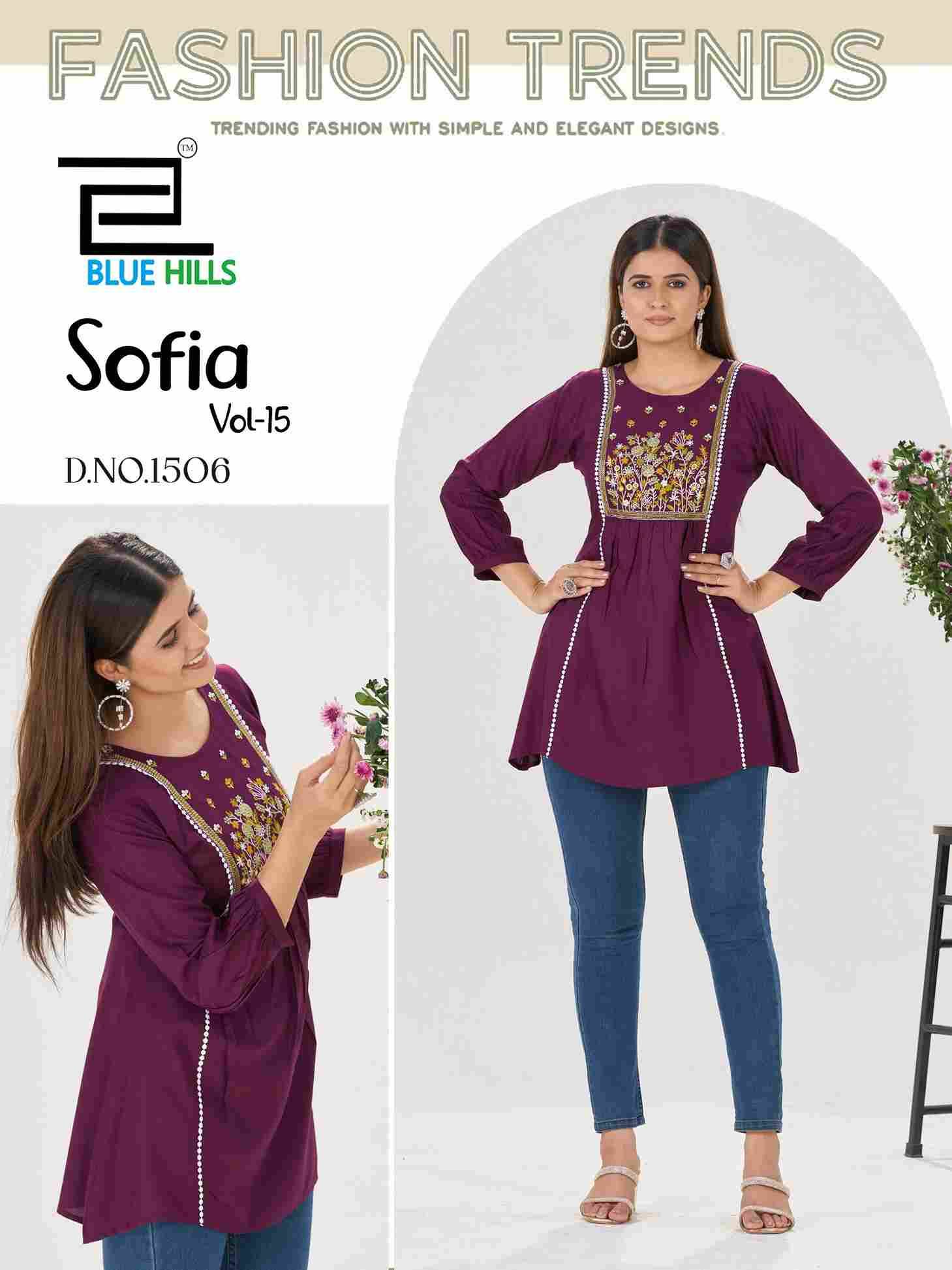 Sofia Vol-15 By Blue Hills 1501 To 1506 Series Designer Stylish Fancy Colorful Beautiful Party Wear & Ethnic Wear Collection Heavy Rayon Tops At Wholesale Price