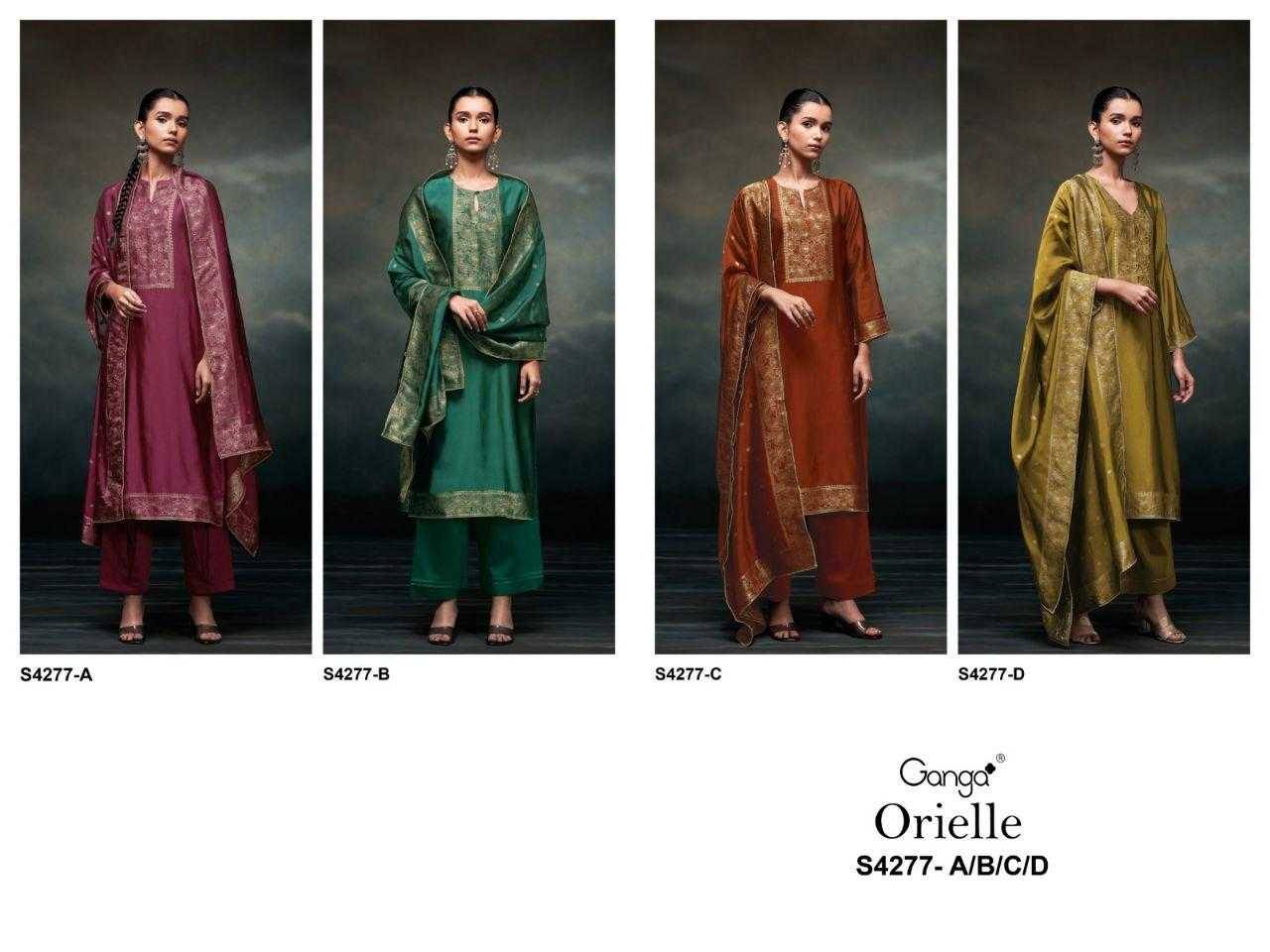 Orielle-4277 By Ganga Fashion 4277-A To 4277-D Series Beautiful Festive Suits Stylish Colorful Fancy Casual Wear & Ethnic Wear Premium Viscose Jacquard Silk Print Dresses At Wholesale Price