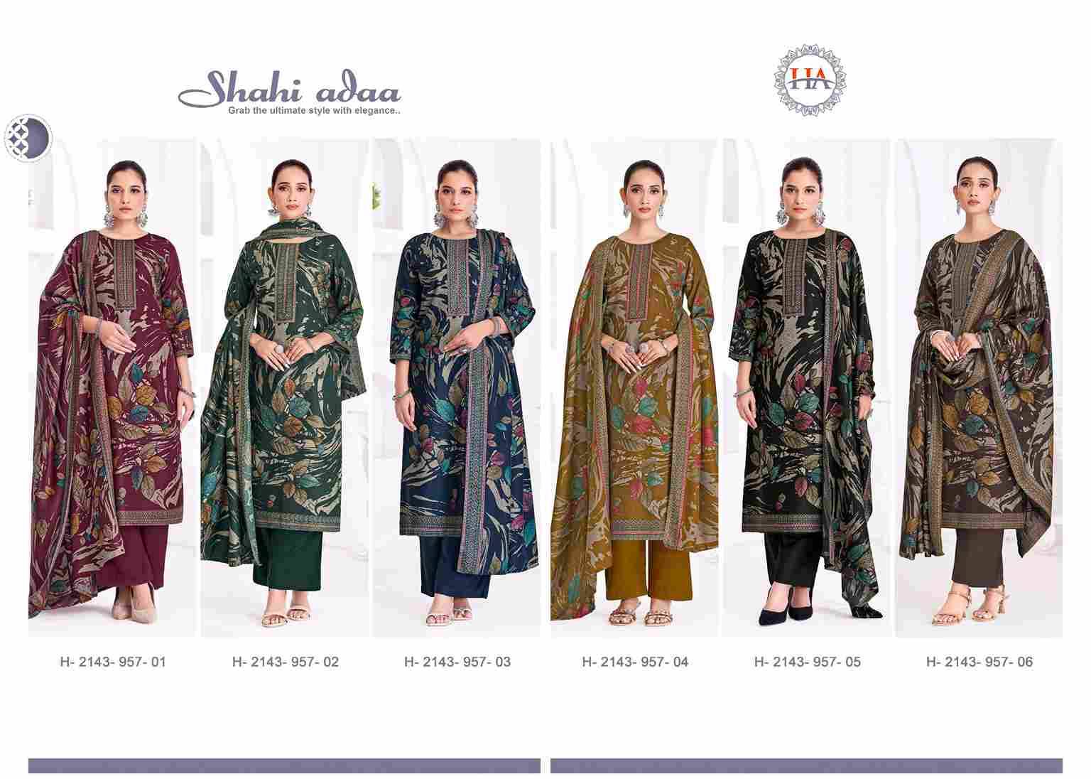 Shahi Adaa By Harshit Fashion Hub 2143-957-01 To 2143-957-06 Series Beautiful Festive Suits Stylish Fancy Colorful Casual Wear & Ethnic Wear Pure Pashmina Dresses At Wholesale Price