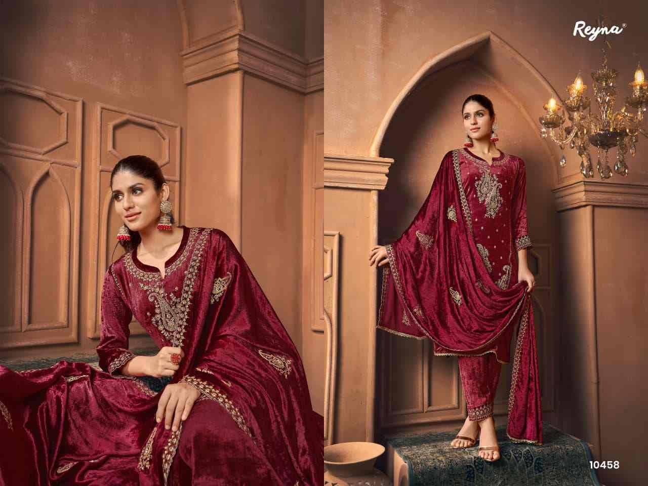 Elisha By Reyna 10458 To 10461 Series Beautiful Festive Suits Colorful Stylish Fancy Casual Wear & Ethnic Wear Pure Viscose Velvet Dresses At Wholesale Price