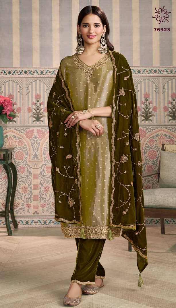 Sarita By Kuleesh 76921 To 76924 Series Designer Festive Suits Collection Beautiful Stylish Fancy Colorful Party Wear & Occasional Wear Silk Jacquard Dresses At Wholesale Price