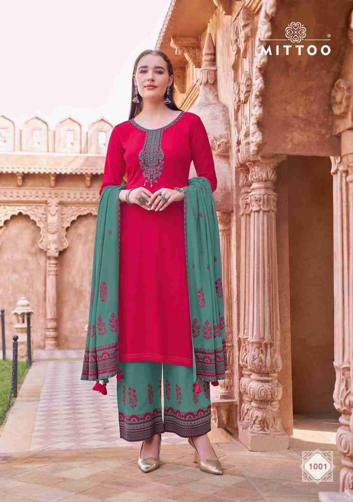Vastram By Mittoo 1001 To 1006 Series Designer Festive Suits Beautiful Stylish Fancy Colorful Party Wear & Occasional Wear Heavy Rayon Dresses At Wholesale Price