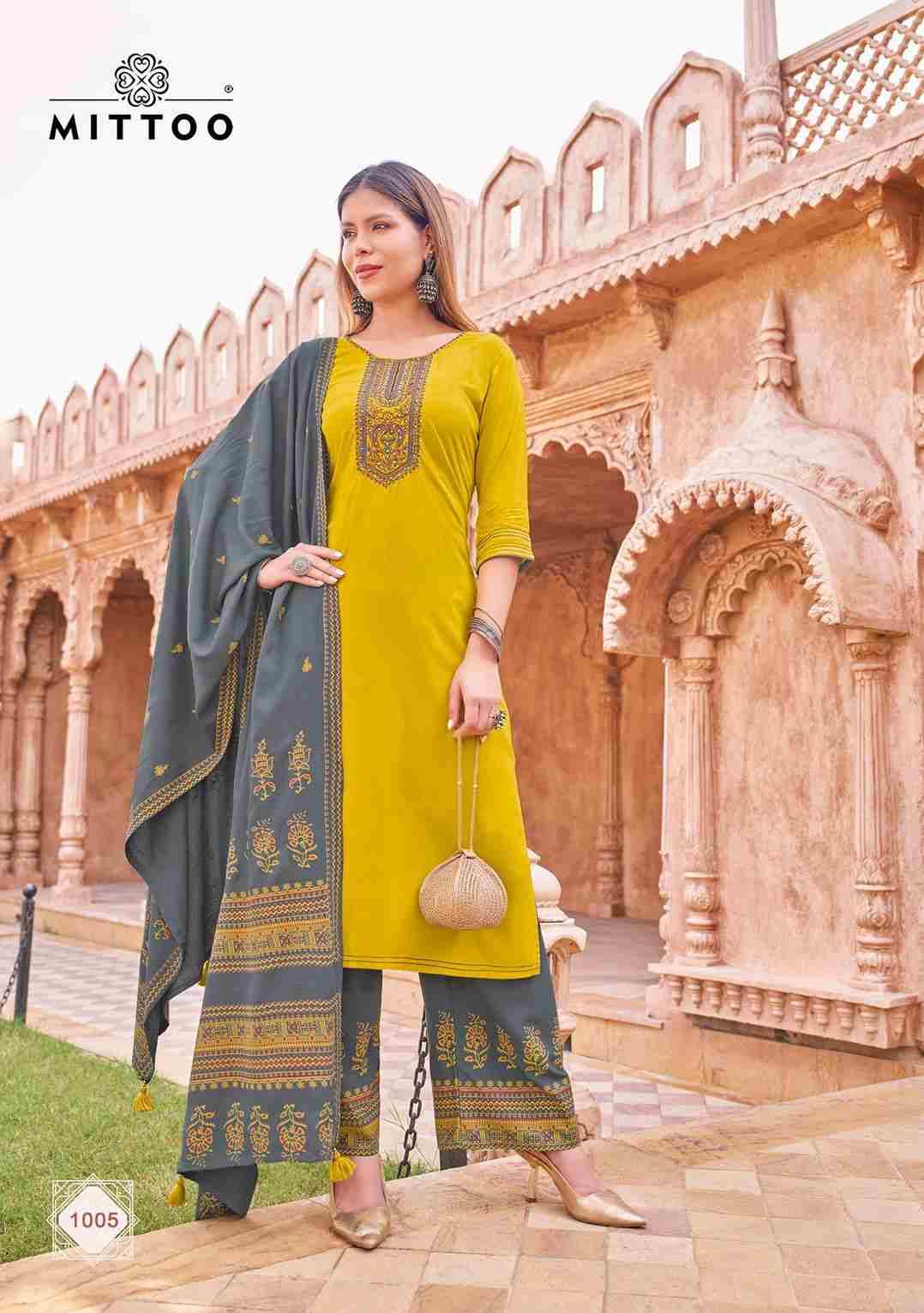 Vastram By Mittoo 1001 To 1006 Series Designer Festive Suits Beautiful Stylish Fancy Colorful Party Wear & Occasional Wear Heavy Rayon Dresses At Wholesale Price