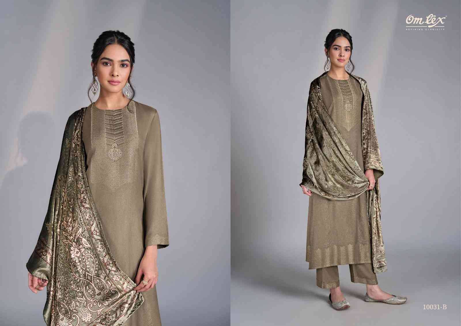 Jimena By Om Tex 10031-A To 10031-D Series Beautiful Festive Suits Colorful Stylish Fancy Casual Wear & Ethnic Wear Pure Pashmina Jacquard Dresses At Wholesale Price