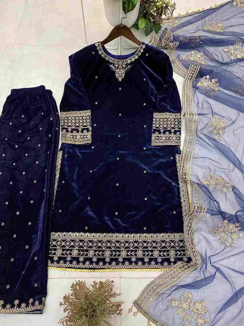 Be-410 By Fashid Wholesale Beautiful Festive Suits Colorful Stylish Fancy Casual Wear & Ethnic Wear Velvet Dresses At Wholesale Price