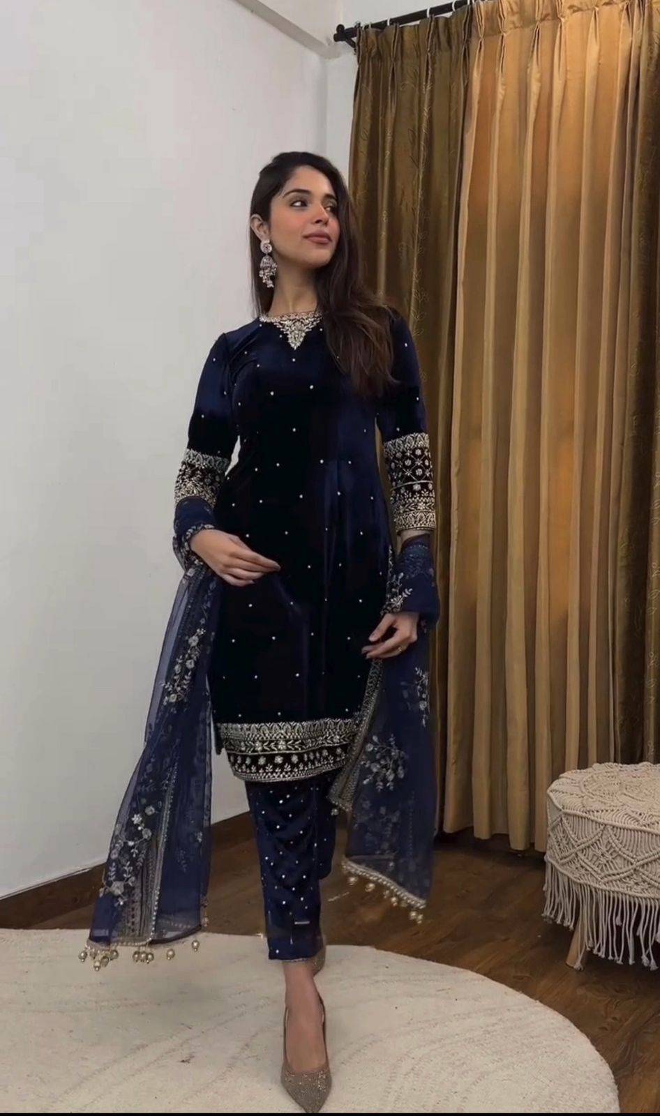 Be-410 By Fashid Wholesale Beautiful Festive Suits Colorful Stylish Fancy Casual Wear & Ethnic Wear Velvet Dresses At Wholesale Price