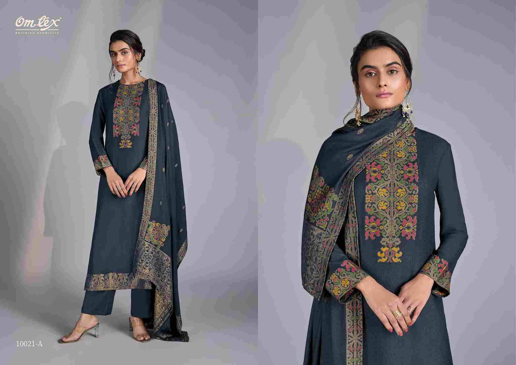 Antonella By Om Tex 10021-A To 10021-D Series Beautiful Festive Suits Colorful Stylish Fancy Casual Wear & Ethnic Wear Pure Pashmina Jacquard Dresses At Wholesale Price