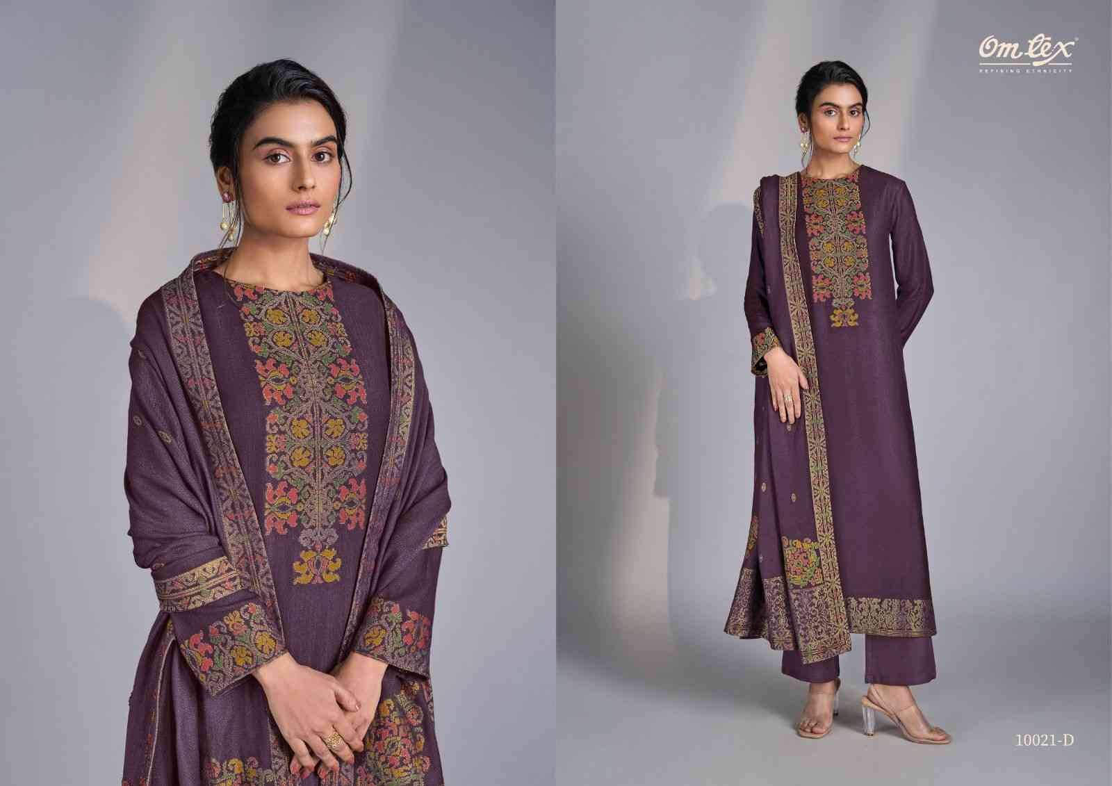 Antonella By Om Tex 10021-A To 10021-D Series Beautiful Festive Suits Colorful Stylish Fancy Casual Wear & Ethnic Wear Pure Pashmina Jacquard Dresses At Wholesale Price