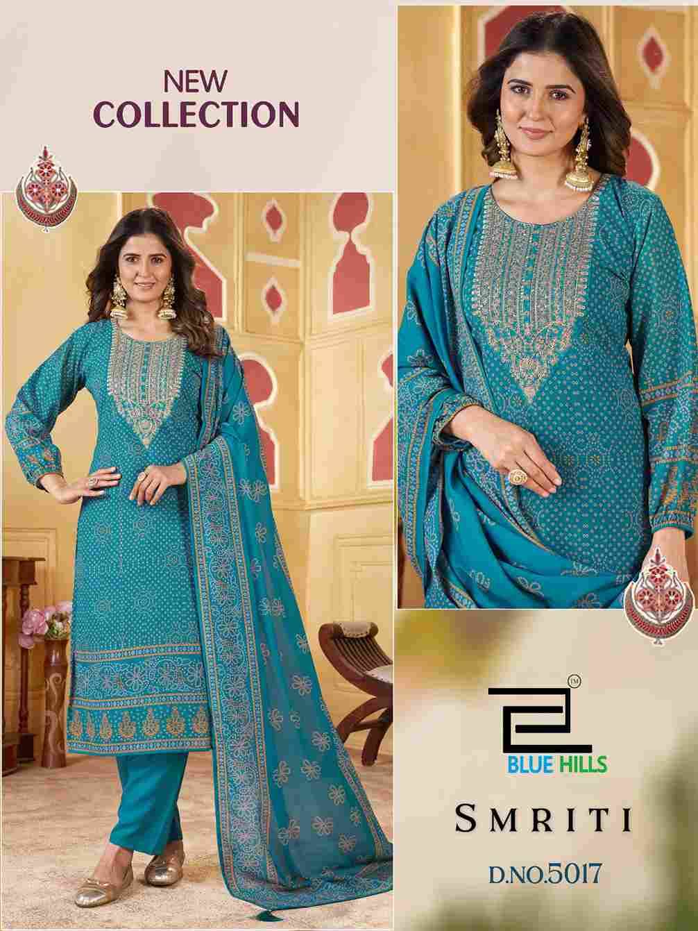 Smriti By Blue Hills 5014 To 5017 Series Beautiful Suits Stylish Fancy Colorful Party Wear & Occasional Wear Chiffon With Work Dresses At Wholesale Price
