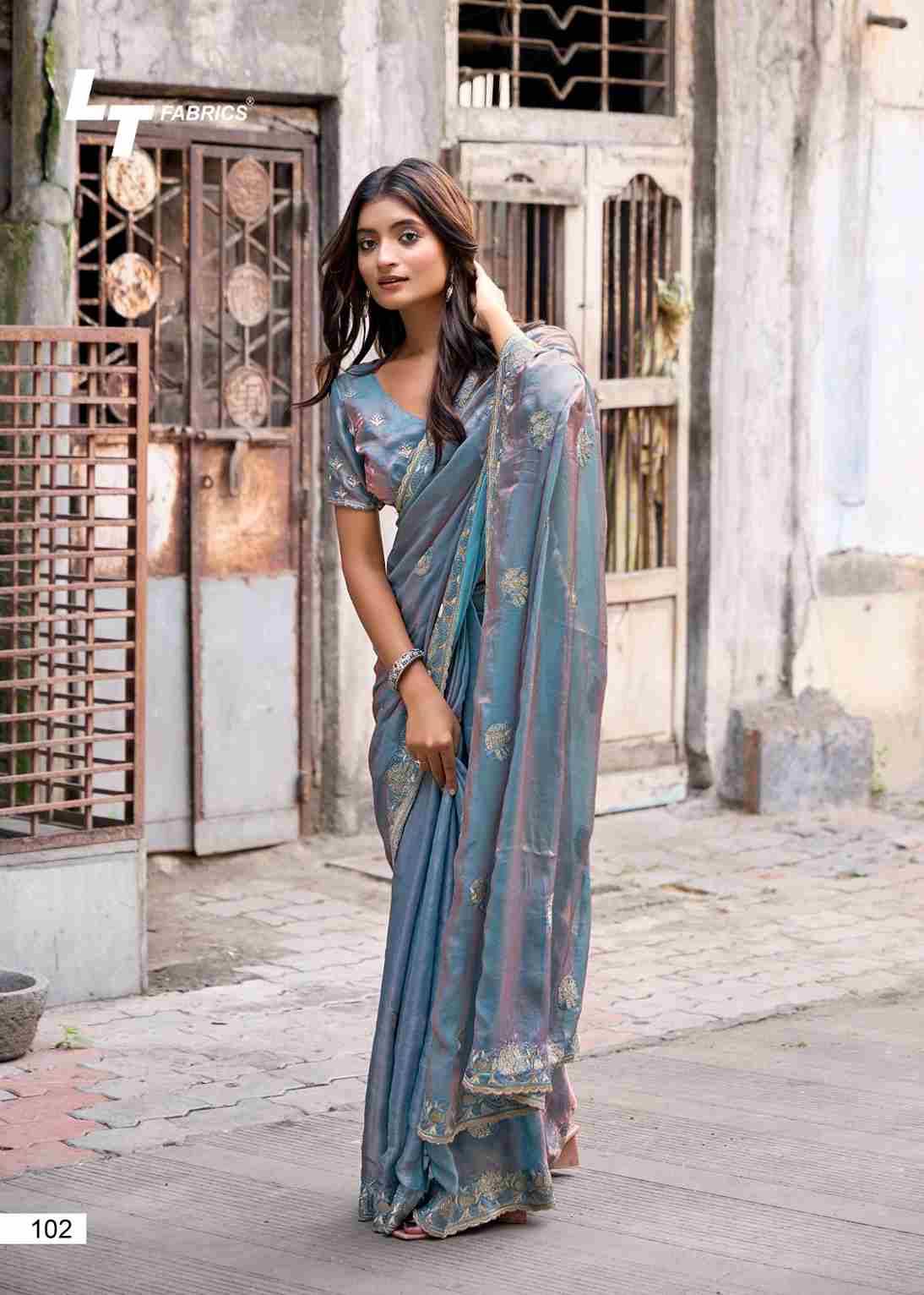 Aurika Vol-1 By Lt Fabrics 101 To 106 Series Indian Traditional Wear Collection Beautiful Stylish Fancy Colorful Party Wear & Occasional Wear Malai Silk Sarees At Wholesale Price