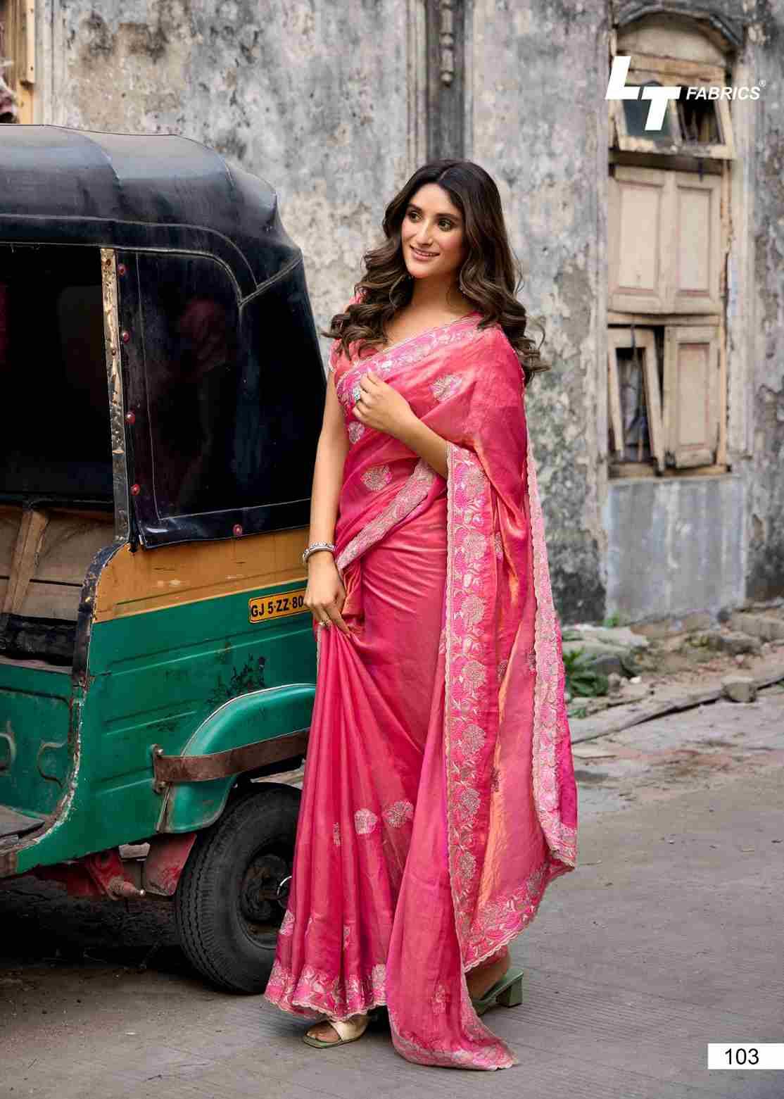 Aurika Vol-1 By Lt Fabrics 101 To 106 Series Indian Traditional Wear Collection Beautiful Stylish Fancy Colorful Party Wear & Occasional Wear Malai Silk Sarees At Wholesale Price