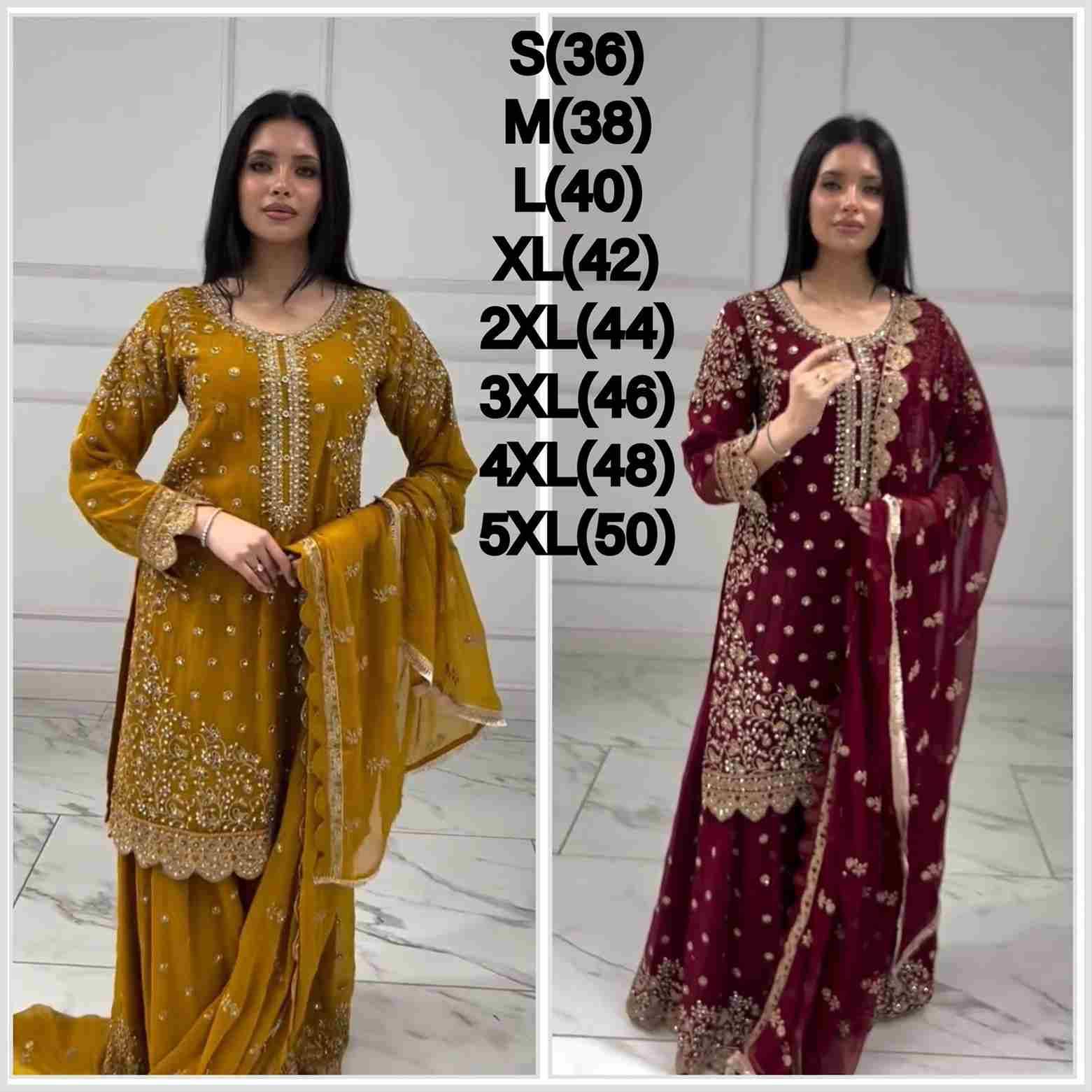 Sf-1111 By Fashid Wholesale 01 To 02 Series Beautiful Suits Colorful Stylish Fancy Casual Wear & Ethnic Wear Heavy Faux Georgette Dresses At Wholesale Price