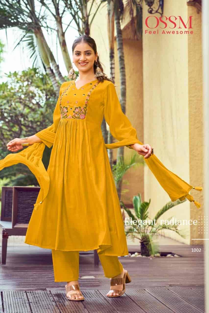 Gulmohar By Ossm 1001 To 1006 Series Designer Stylish Fancy Colorful Beautiful Party Wear & Ethnic Wear Collection Mal Chanderi Dresses At Wholesale Price