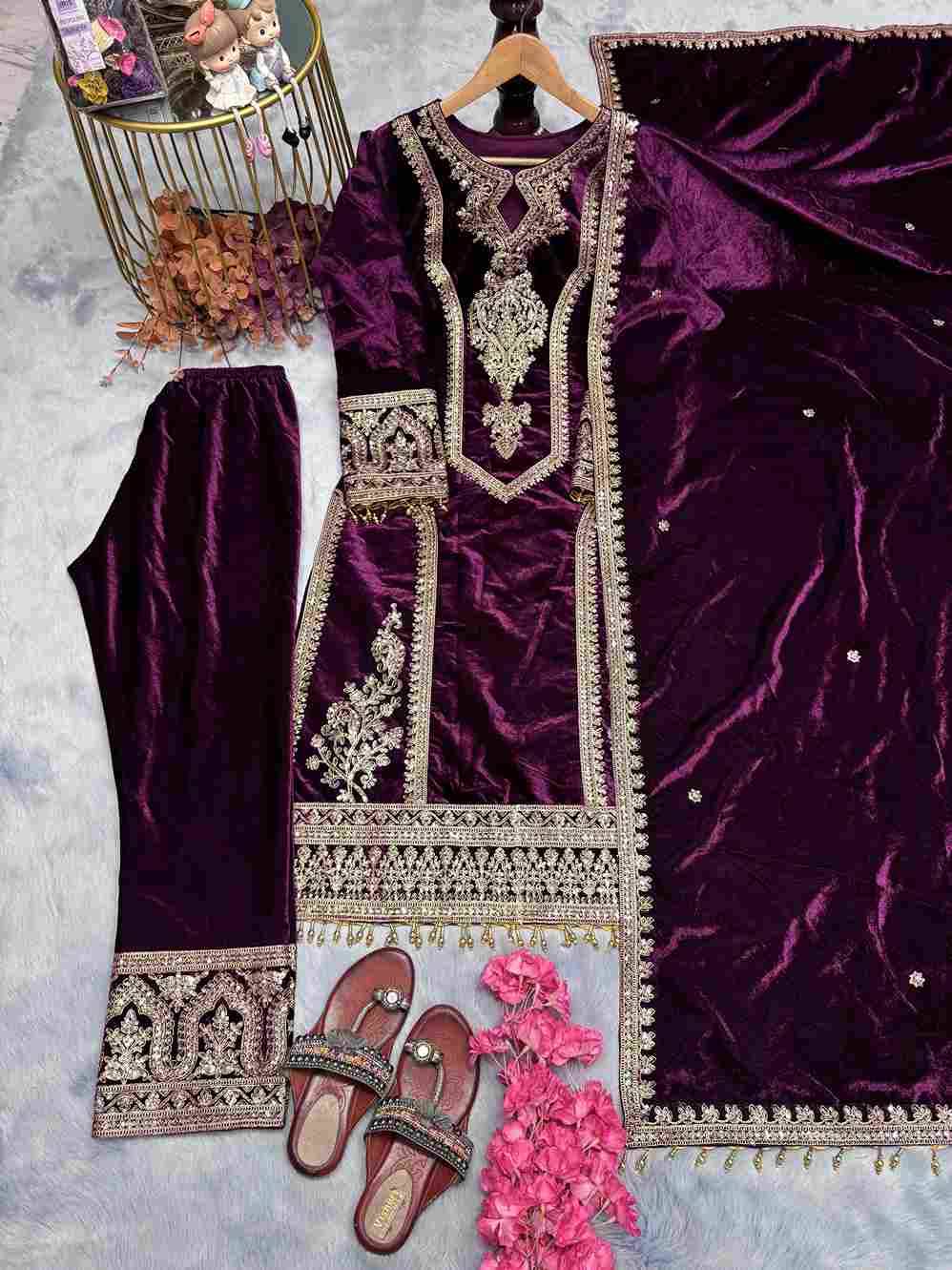Sf-112 By Fashid Wholesale 01 To 06 Series Beautiful Suits Colorful Stylish Fancy Casual Wear & Ethnic Wear Heavy Pure Viscose Velvet Dresses At Wholesale Price