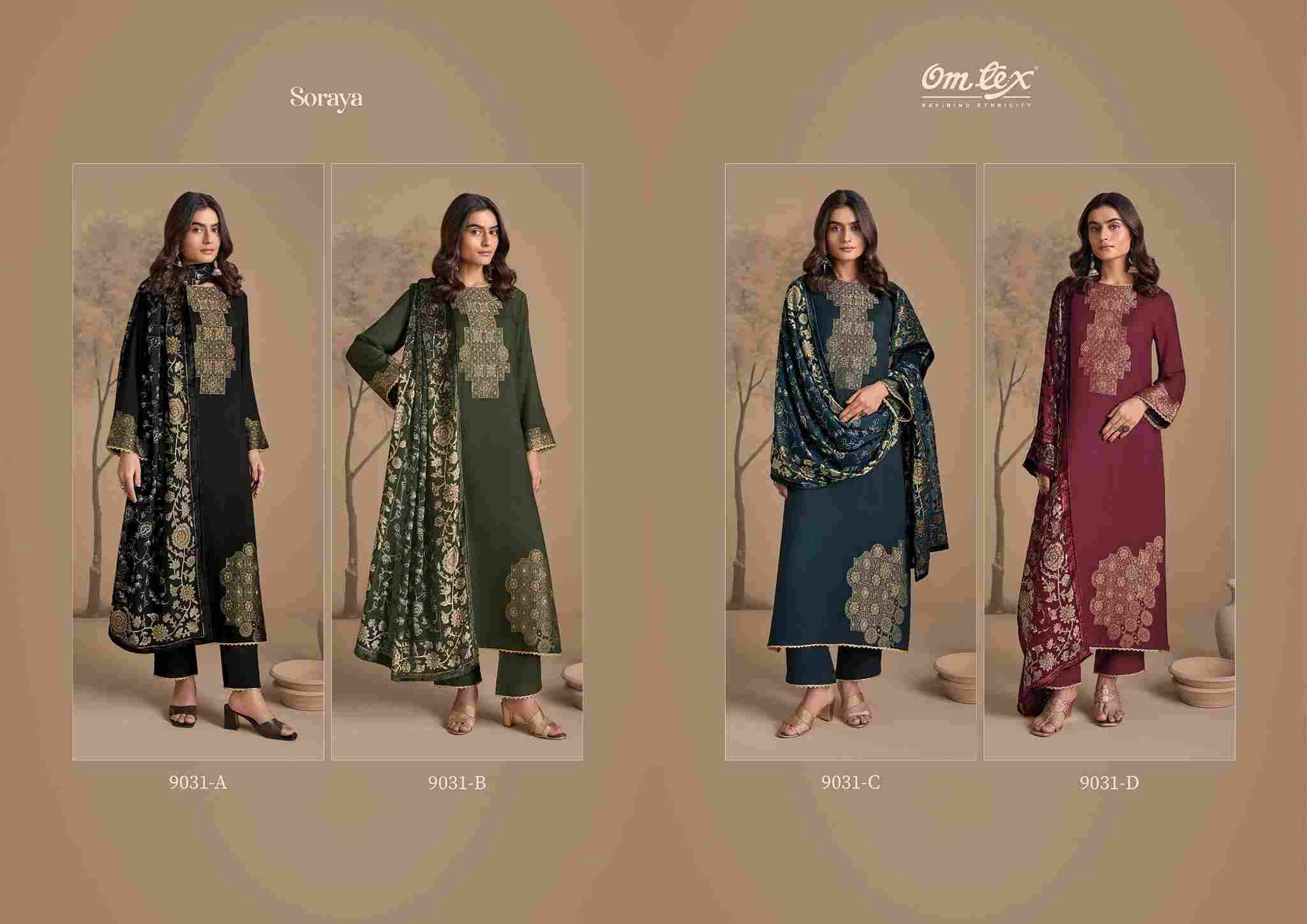 Soraya By Om Tex 9031-A To 9031-D Series Beautiful Festive Suits Colorful Stylish Fancy Casual Wear & Ethnic Wear Pure Pashmina Jacquard Dresses At Wholesale Price