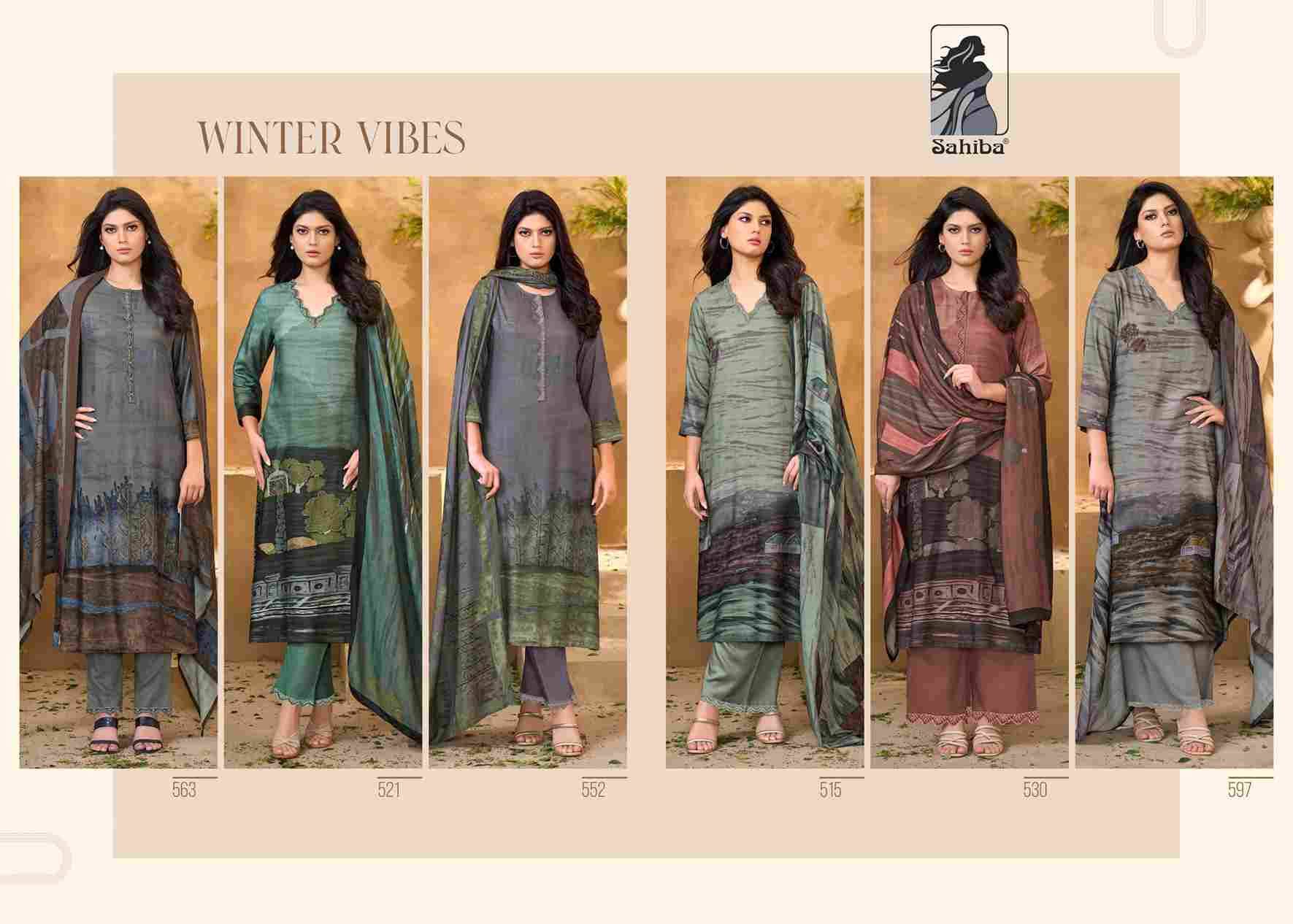 Winter Vibes By Sahiba Fabrics Beautiful Festive Suits Colorful Stylish Fancy Casual Wear & Ethnic Wear Pure Pashmina Print Dresses At Wholesale Price